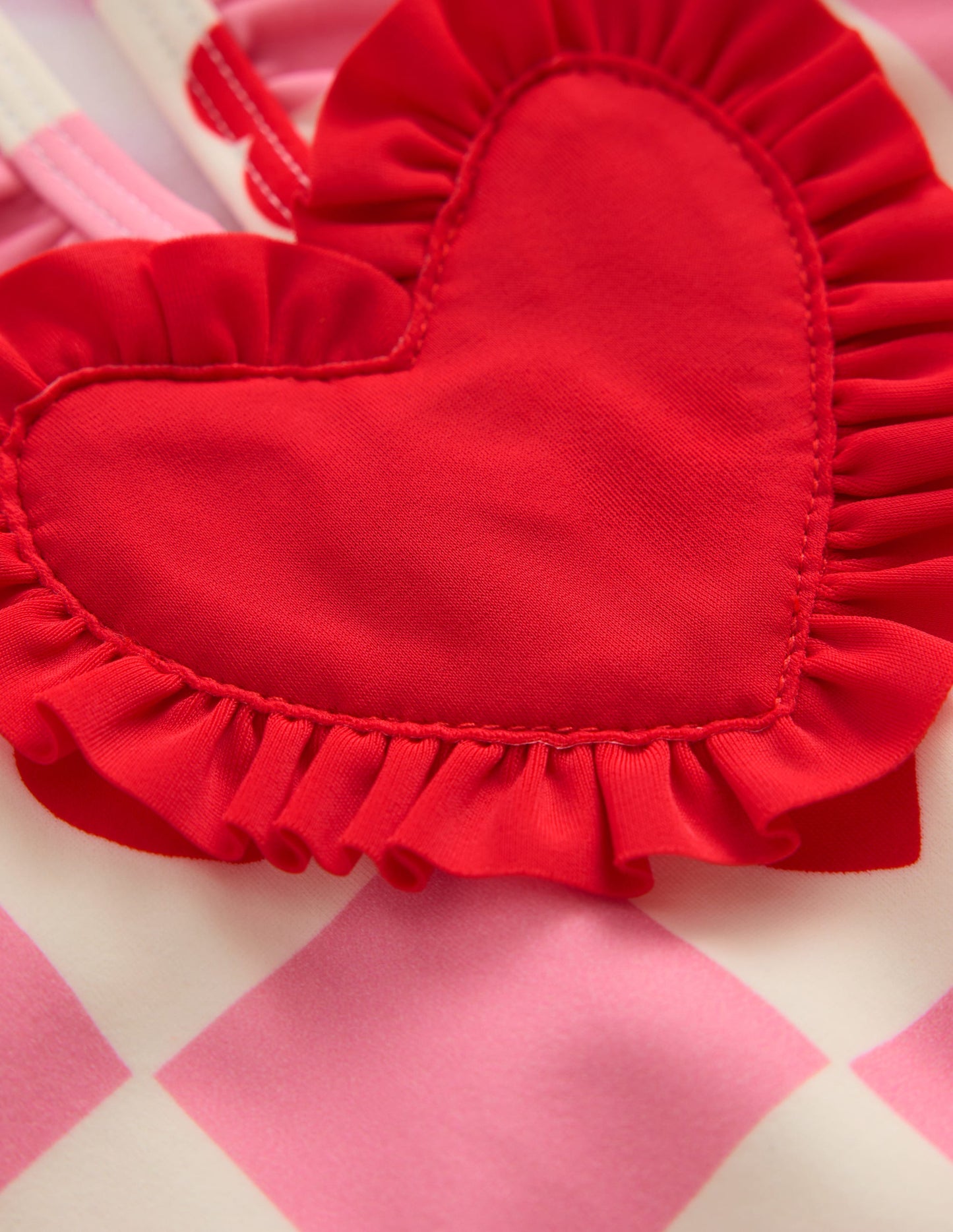 Hallie Frill Strap Swimsuit-Bubblegum Pink Heart Stamp