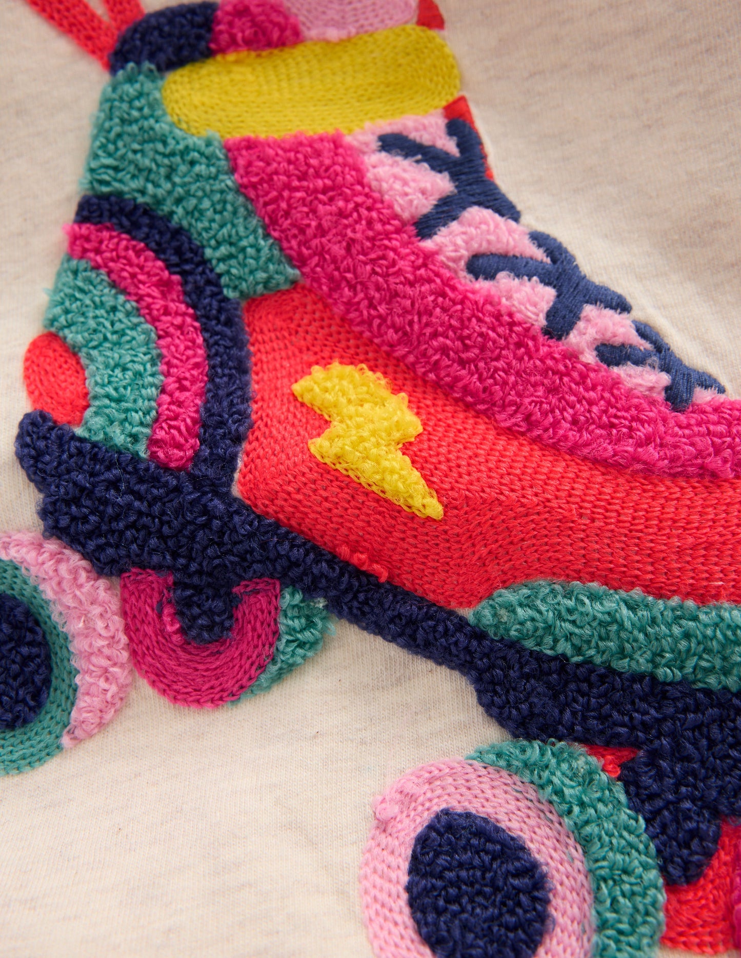 Long Sleeve Bouclé T-shirt-Oatmeal Marl Rollerskate