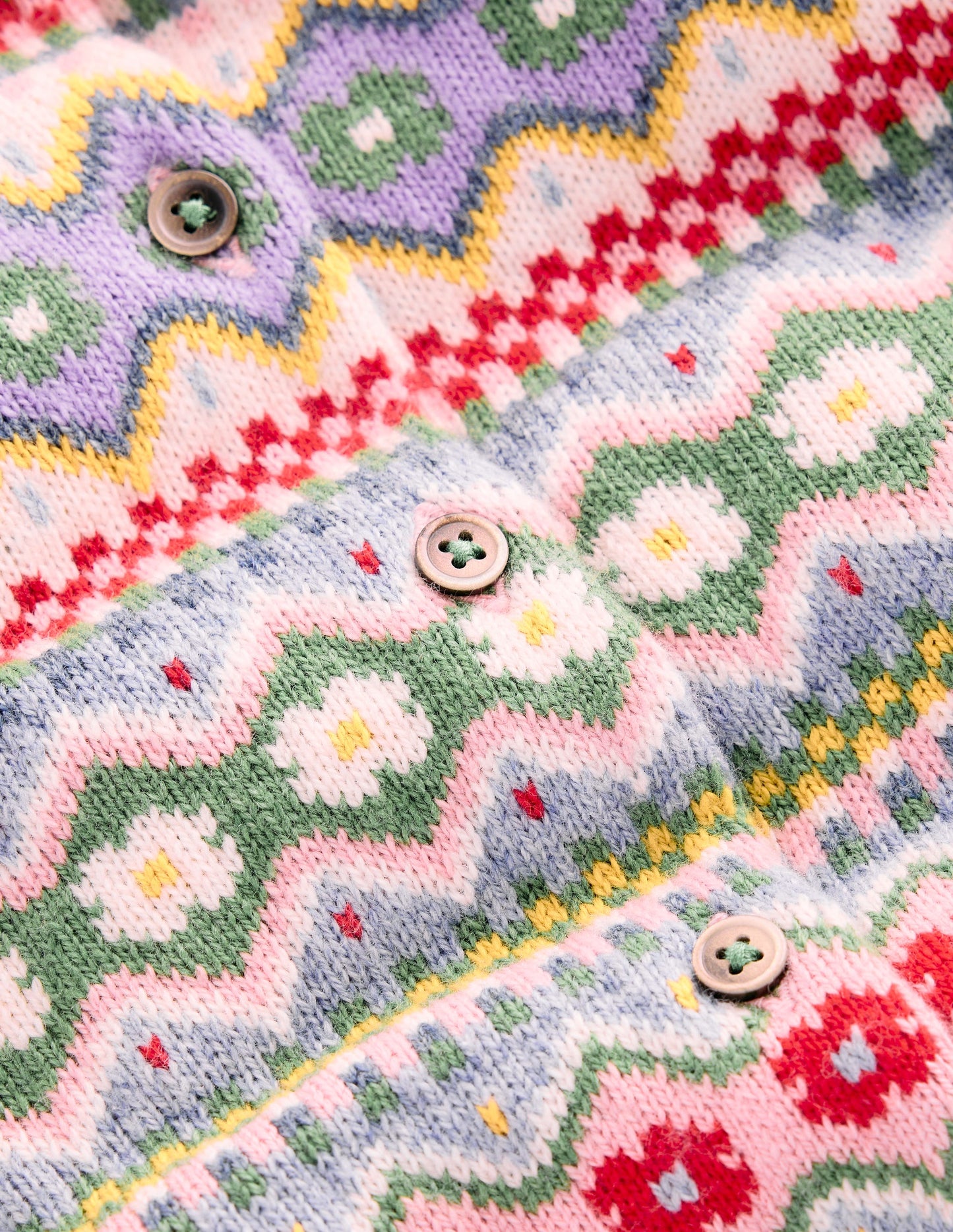 Edie Fair Isle Cardigan-Glacier Blue Pretty Flowers