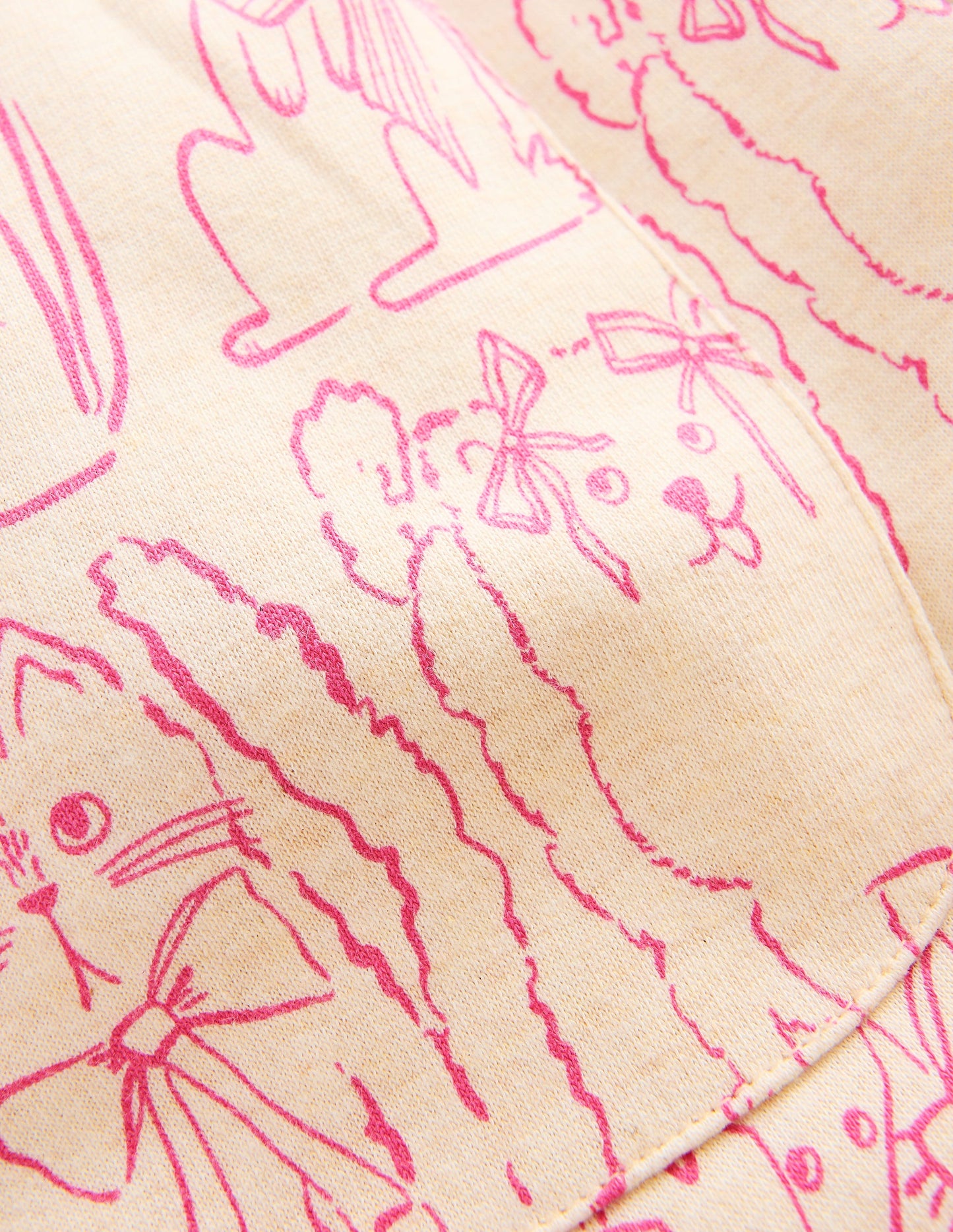 Wide Leg Printed Jogger-Oatmeal Cats