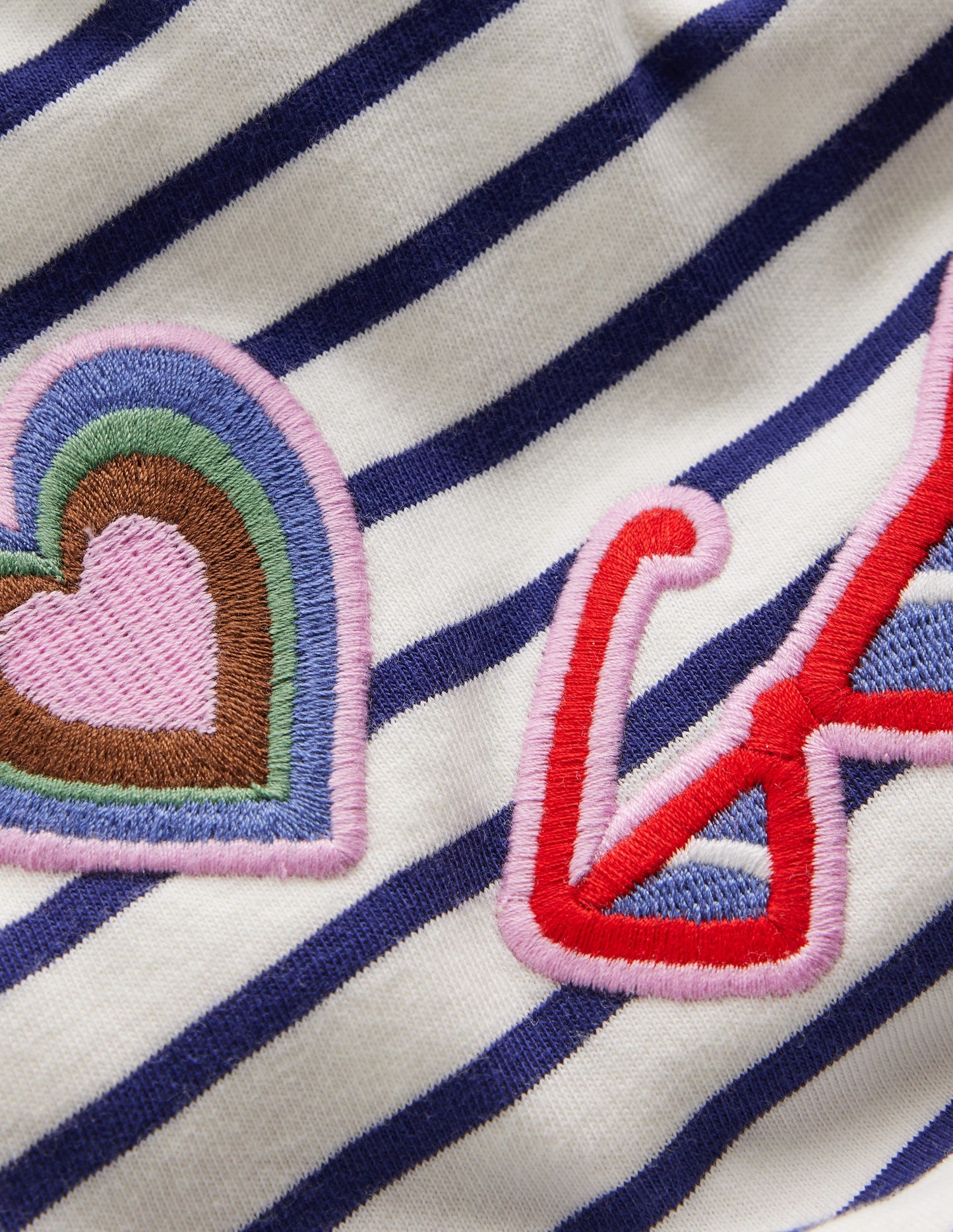 Fun Relaxed T-shirt-Navy Stripe Badges