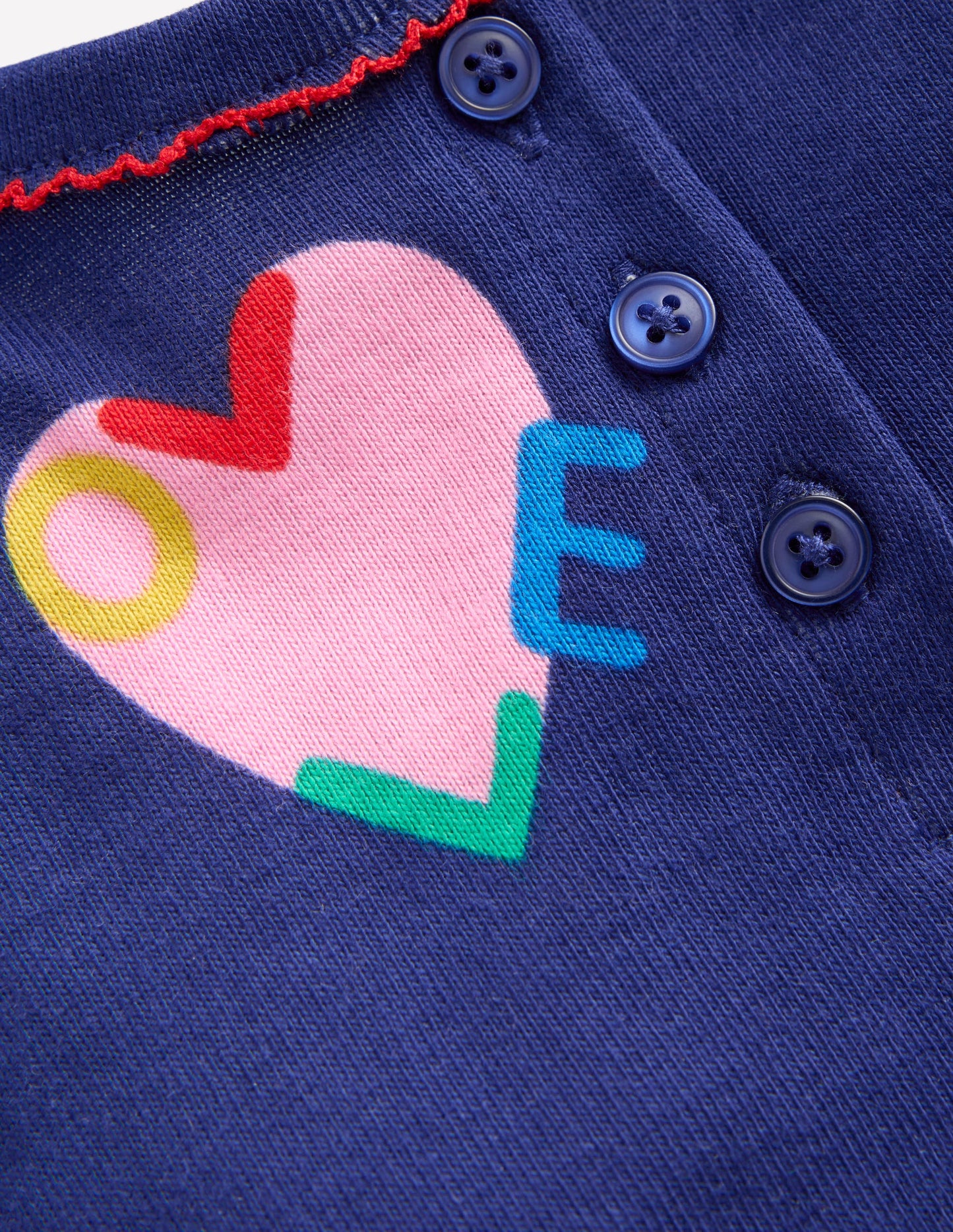 Snug Henley Pyjamas-Starboard Blue Love Hearts