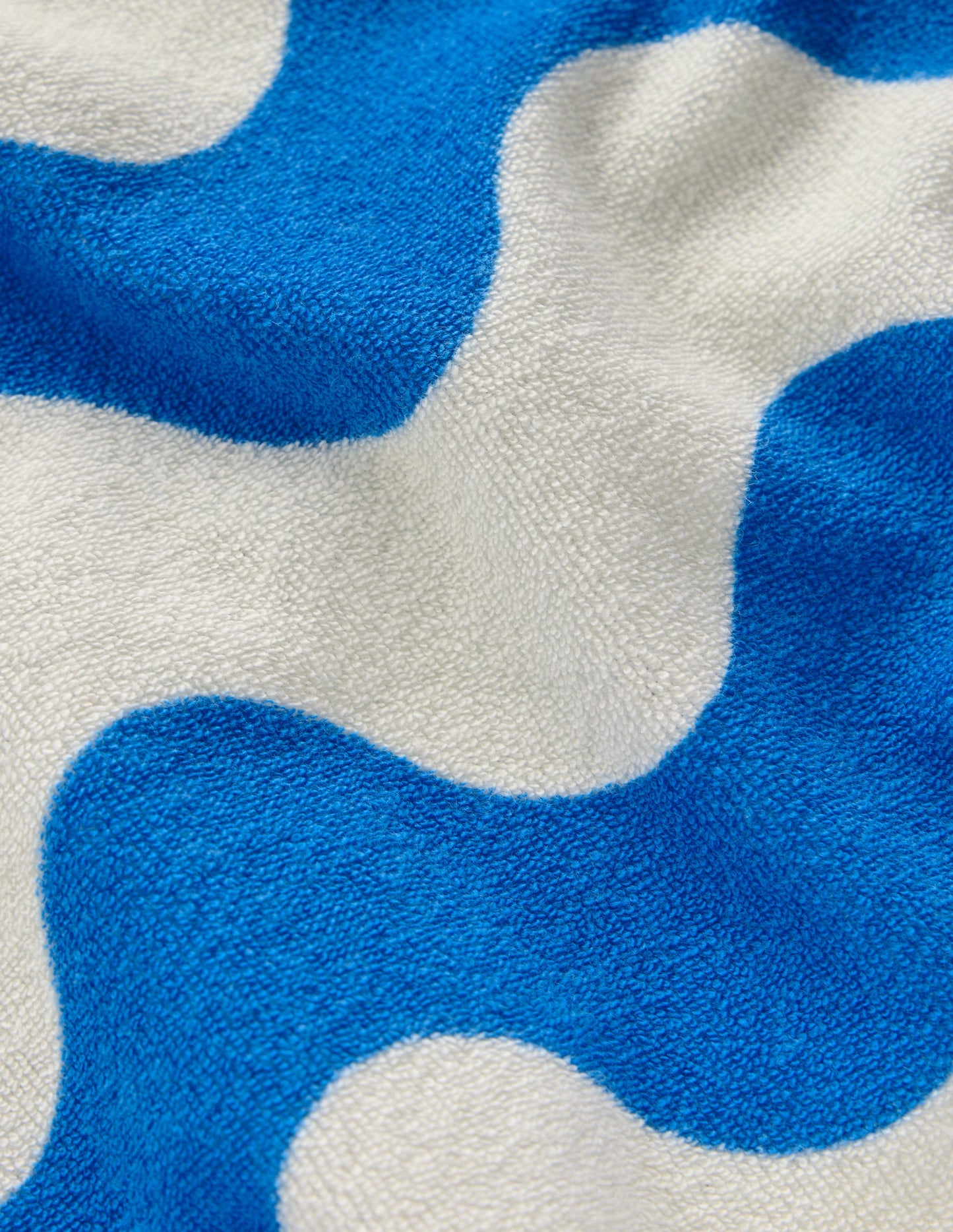 Dropped Shoulder Towelling Top-Blue Wave Stripe