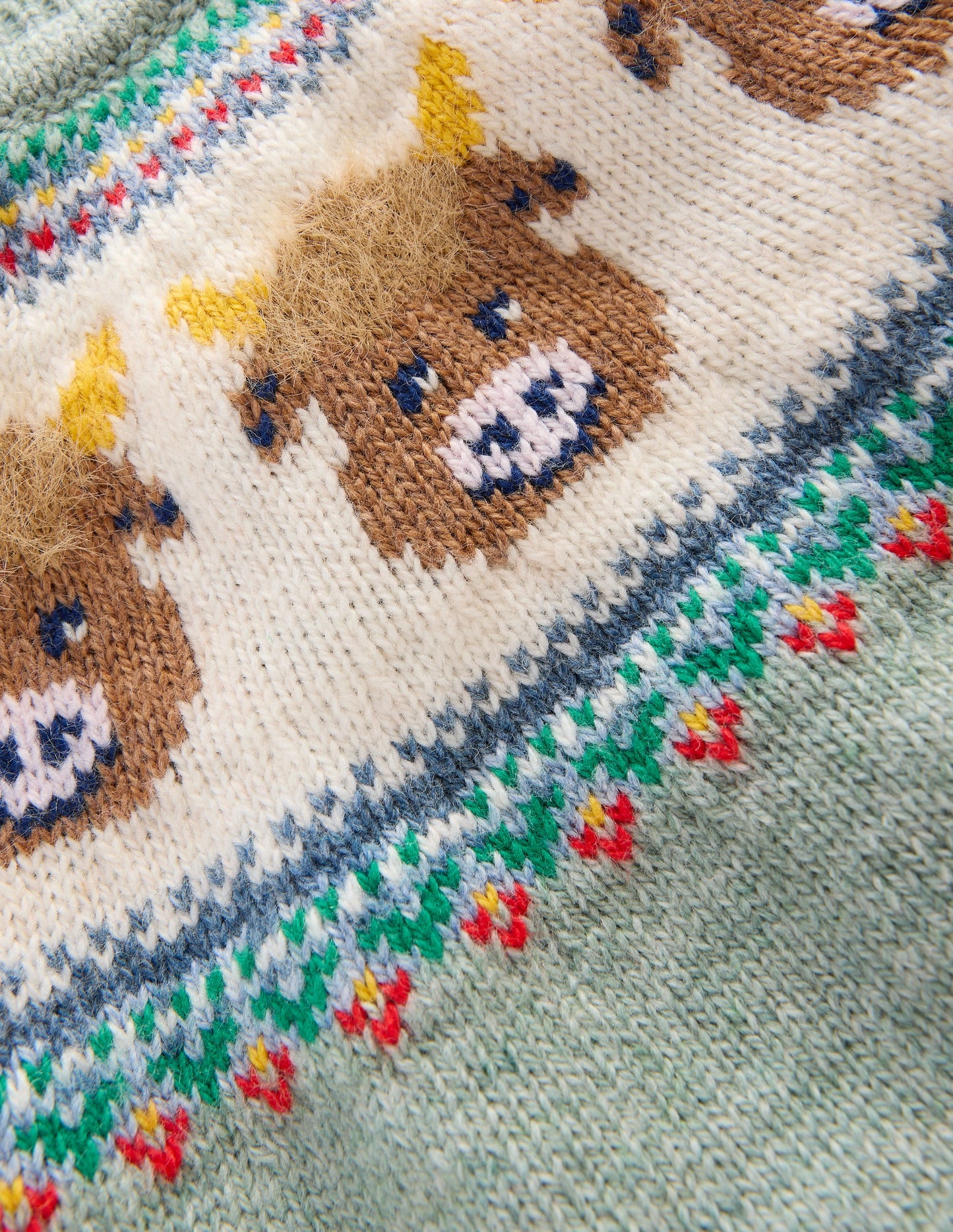 Fair isle Jumper-Csarite Green Highland Cow