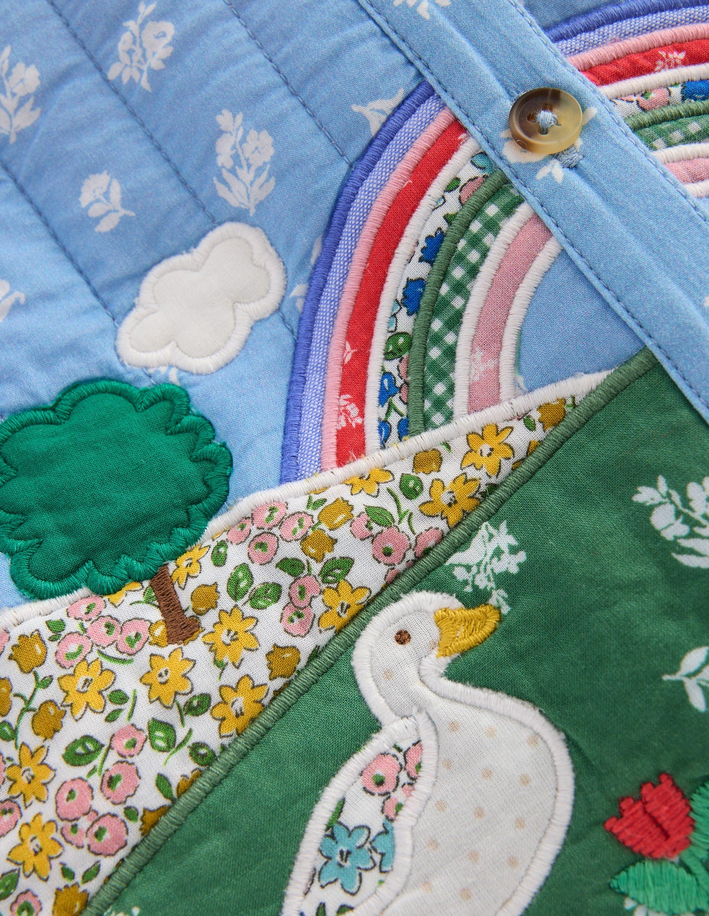 Appliqué Quilted Jacket-Multi Patchwork