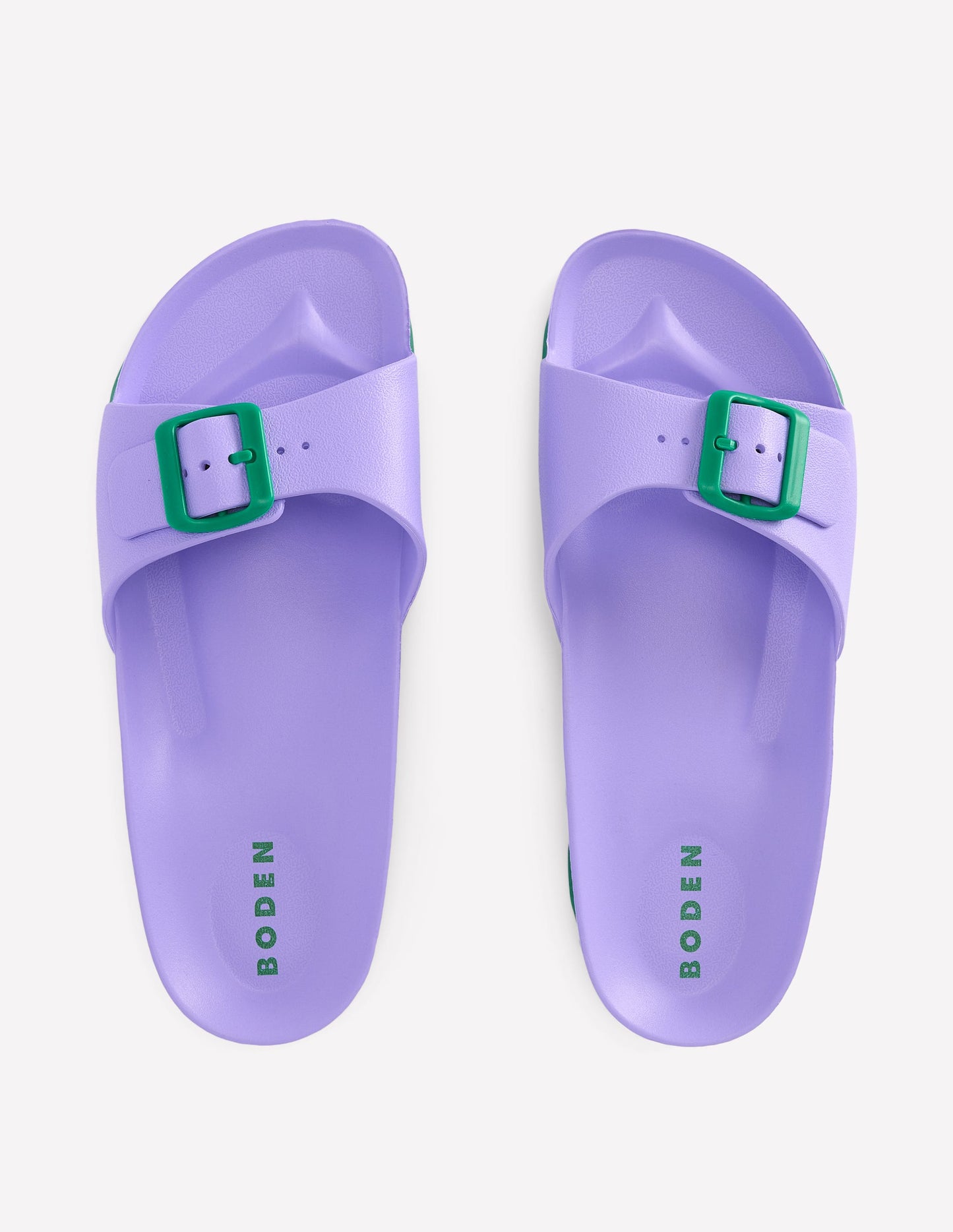 Lyla Single Buckle Sliders-Lilac/Green
