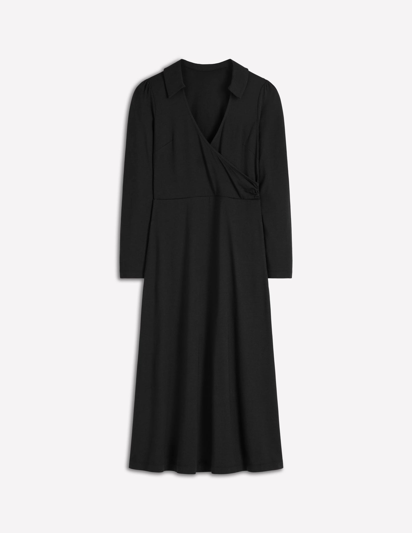Carla Jersey Wrap Dress-Black
