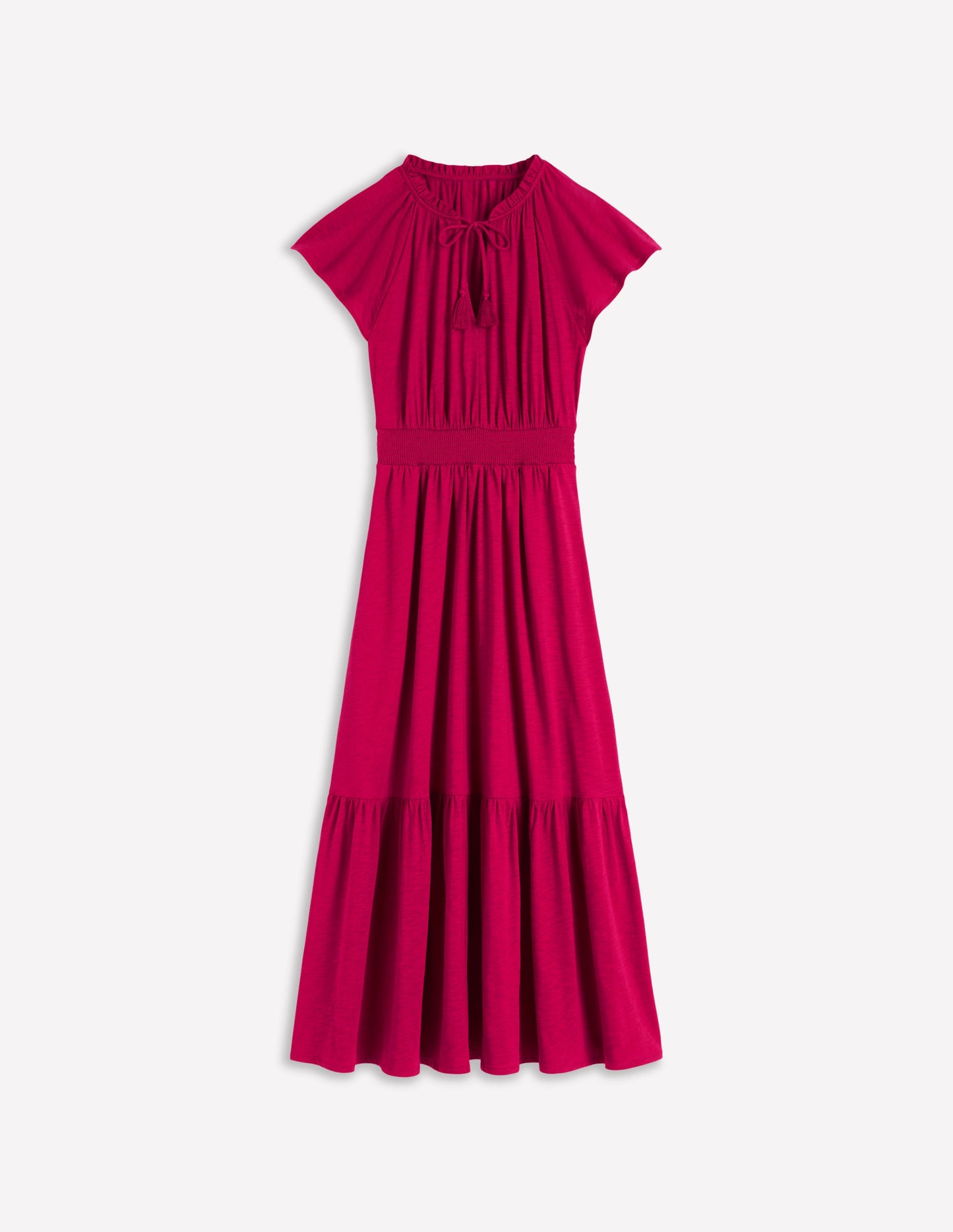 Tala Tiered Jersey Maxi Dress-Pomegranate