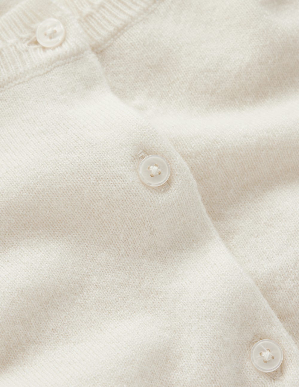 Eva Cashmere Cropped Cardigan-Warm Ivory