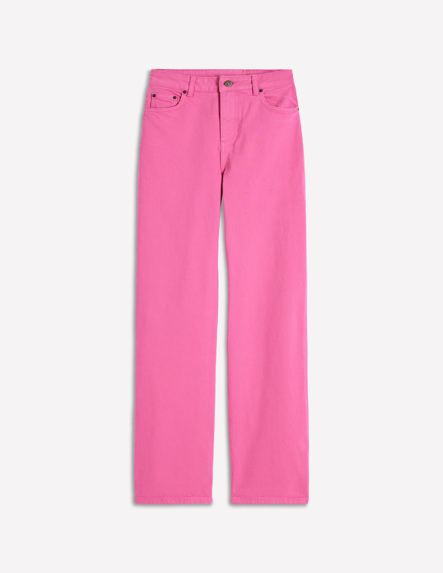 High Rise Column Leg Jeans-Bright Pink