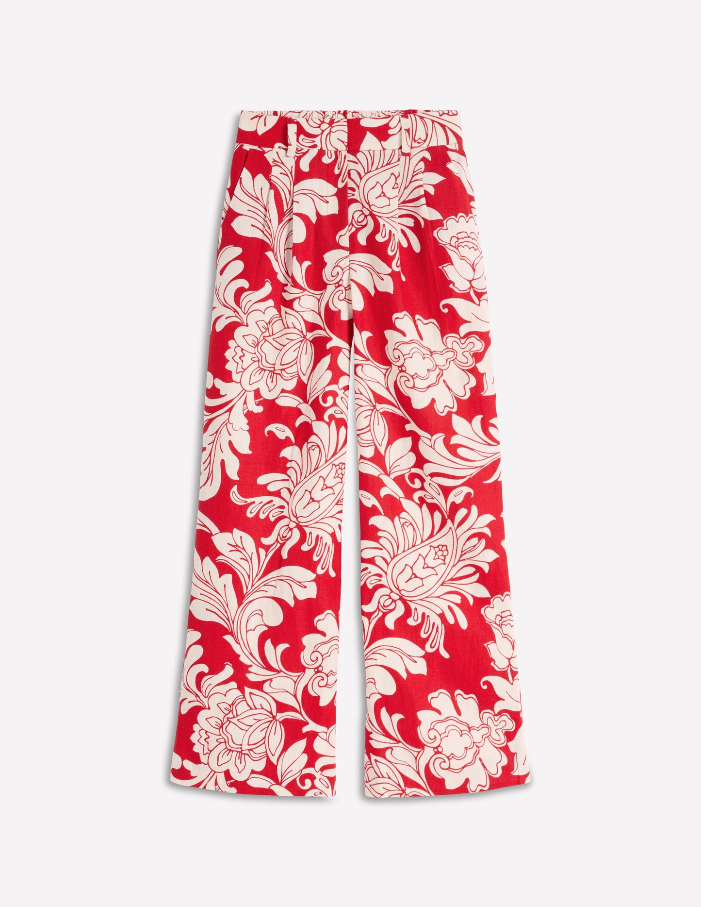Kensington Linen Trousers-Salsa, Delicate Blossom