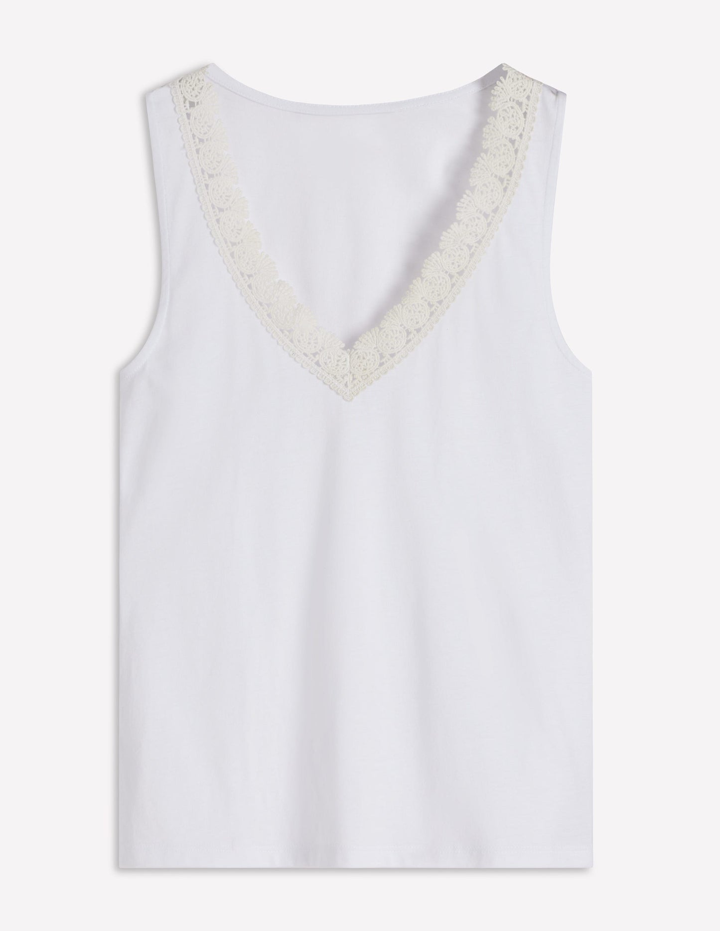 Flora Lace Trim Supersoft Vest-Brilliant White