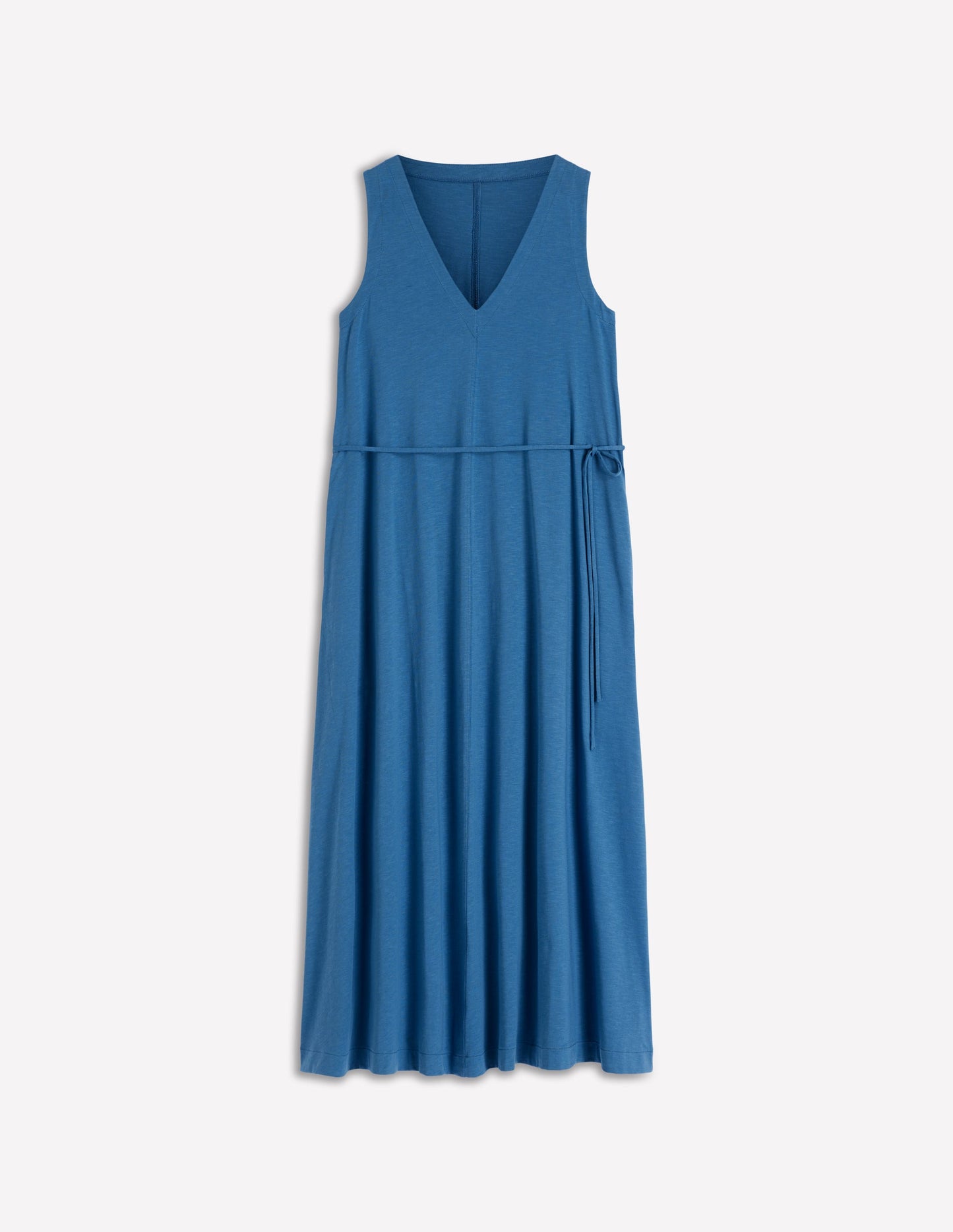 Mia V-neck Jersey Midi Dress-Tourmaline Blue