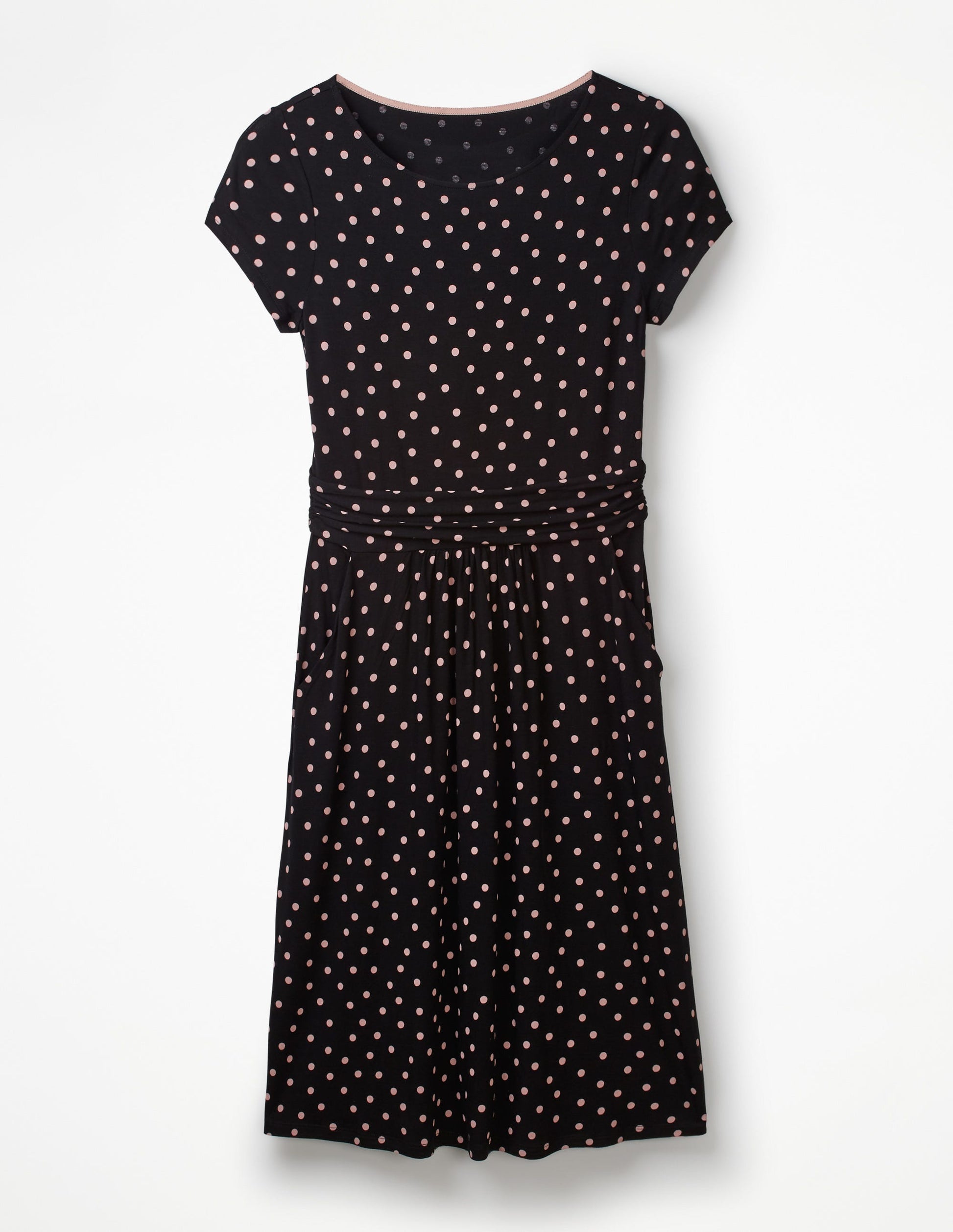 Amelie Jersey Dress-Black/ Chalky Pink Spot-5
