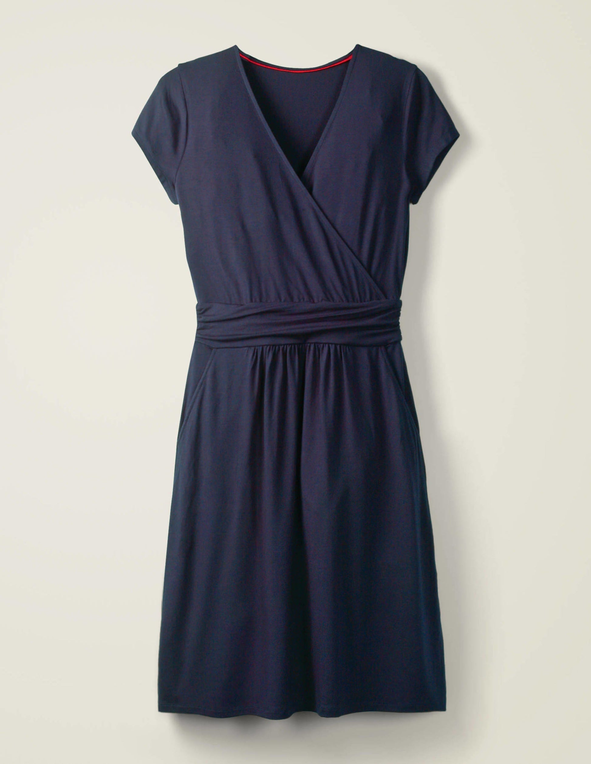 Lola Navy Jersey Wrap Dress-Navy-6