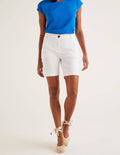 Daisy Chino Shorts-White