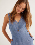 Dorothea Wrap Jumpsuit-Chambray