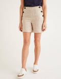 Falmouth Linen Shorts-Ticking Stripe