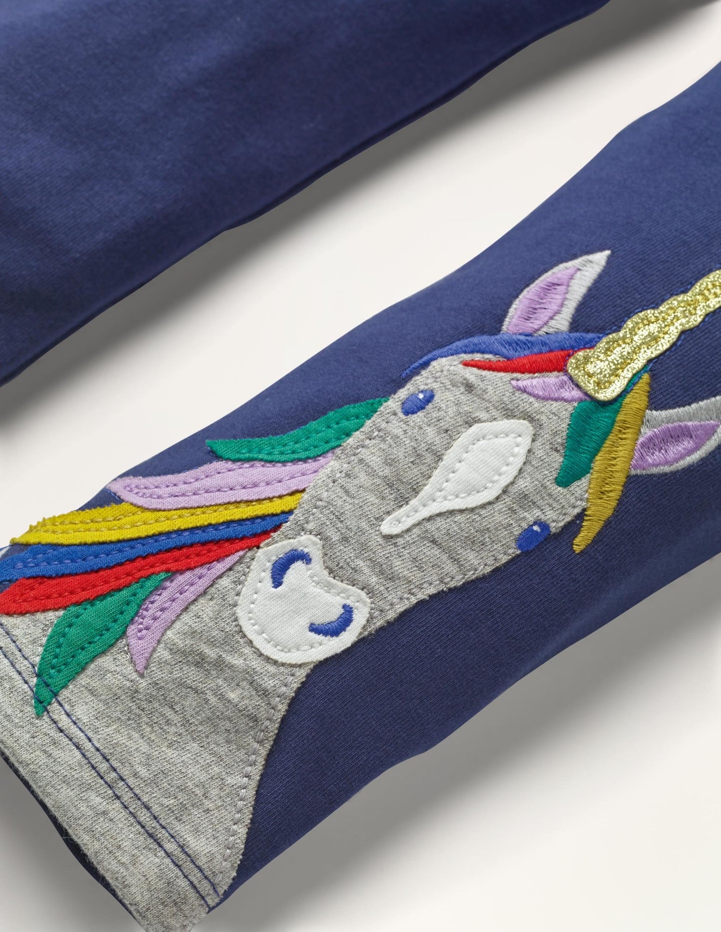 Fun Appliqué Leggings-Starboard Blue Unicorn