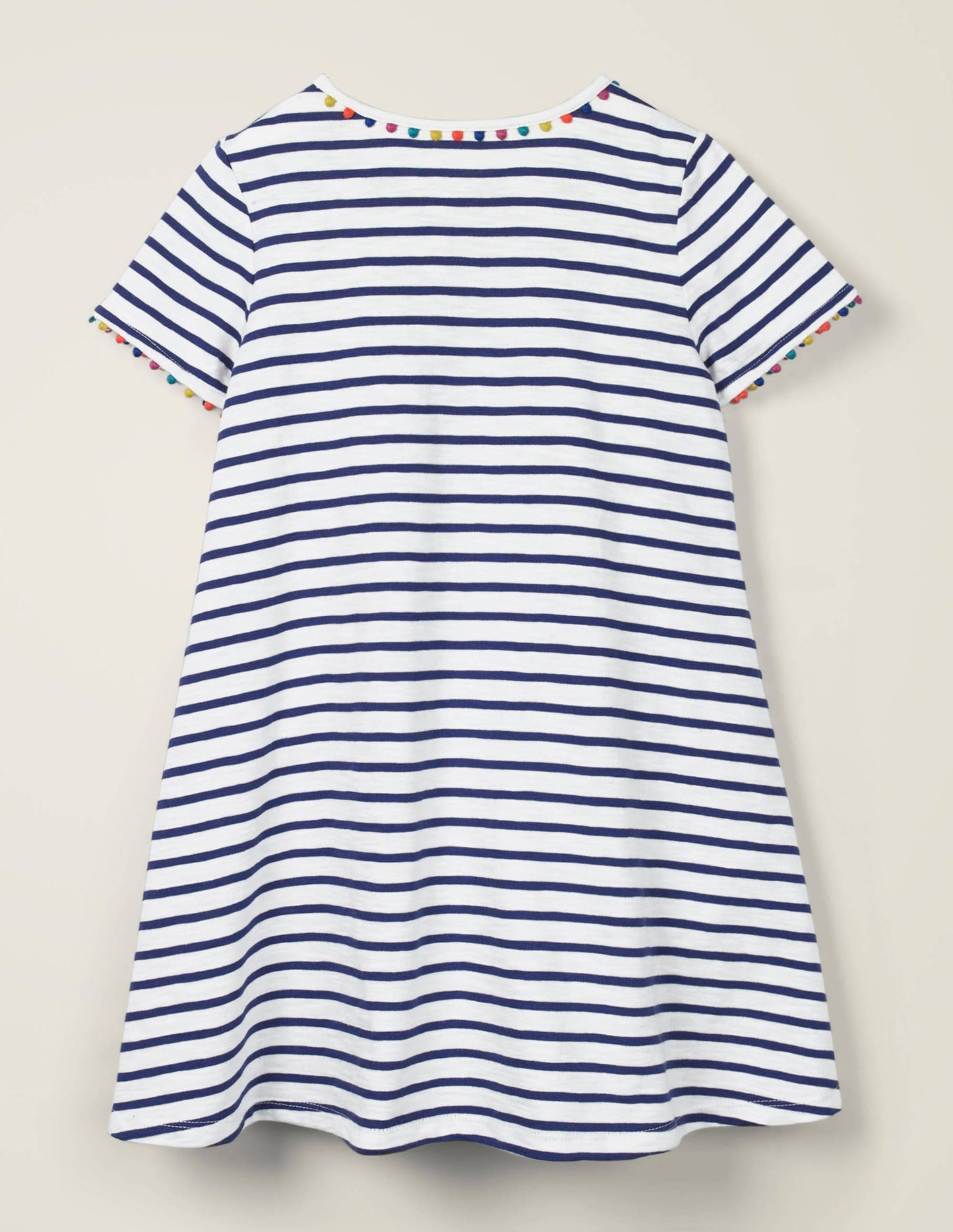 Charlie Pom Jersey Dress-Indigo Navy/Ivory