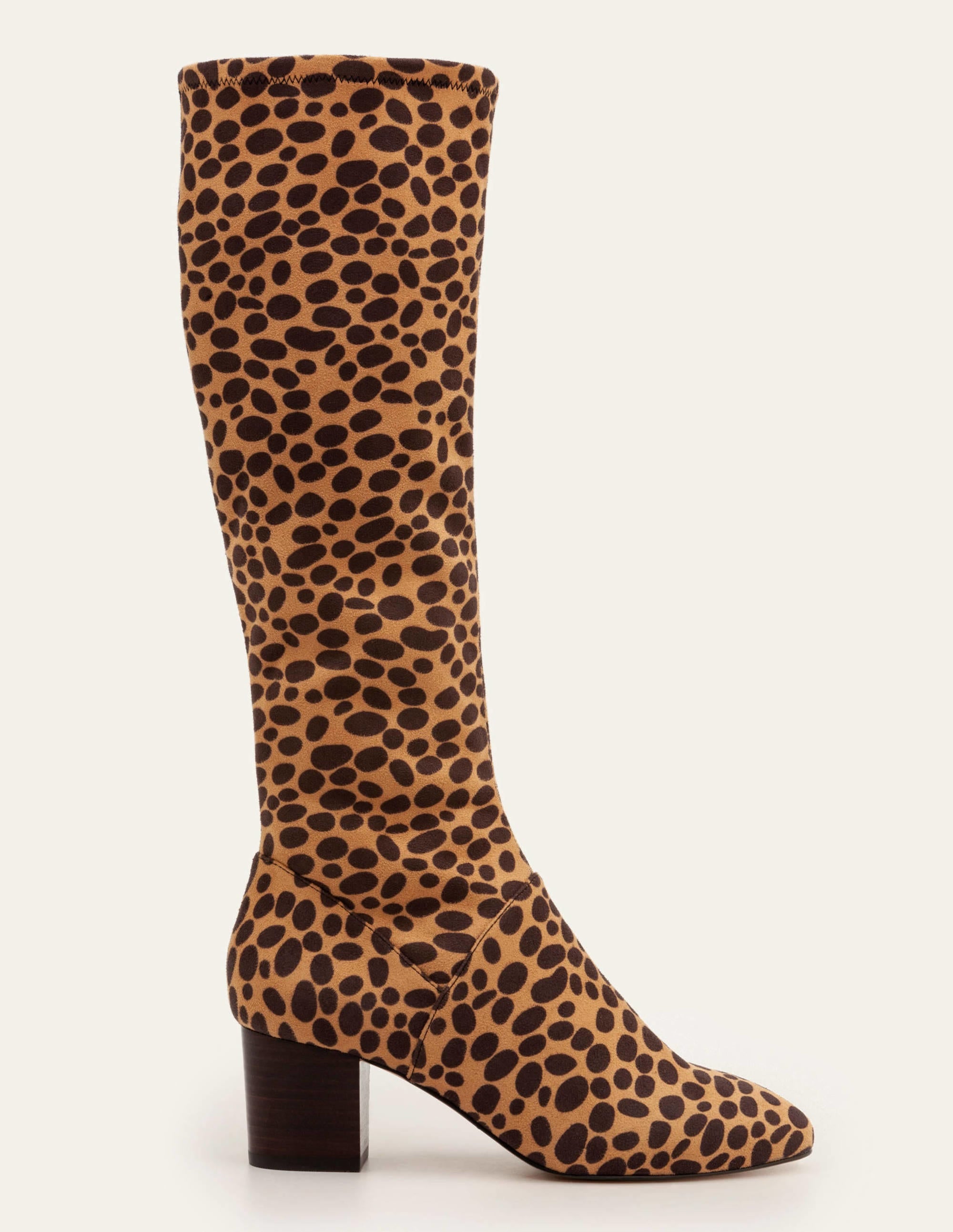 Round Toe Stretch Boots-Natural Cheetah - Image 2