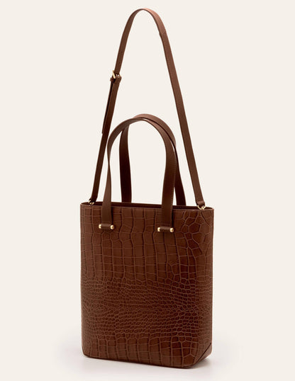 Juliet Tote-Mahogany Croc