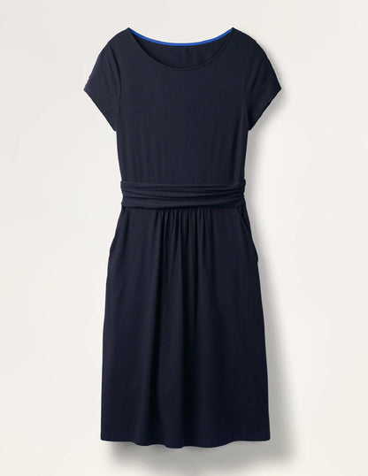 Amelie Jersey Dress-Navy