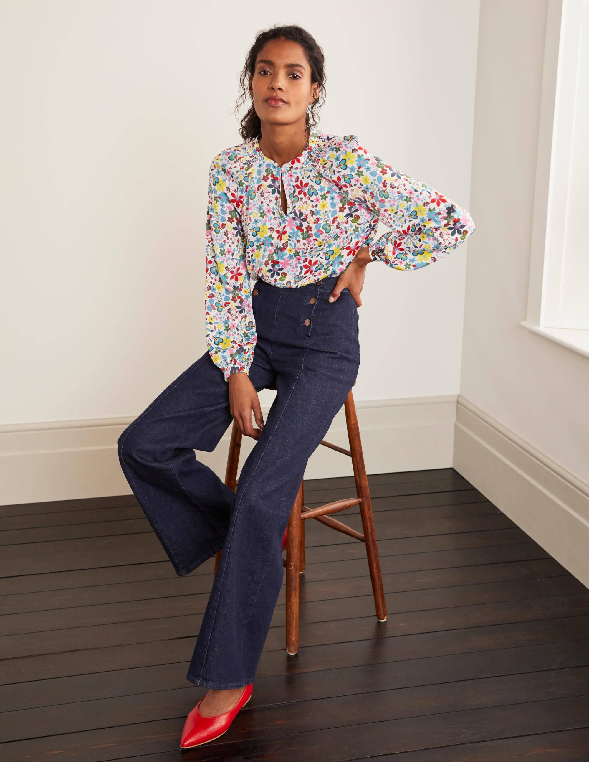 Sailor Wide Leg Jeans-Indigo - Image 4