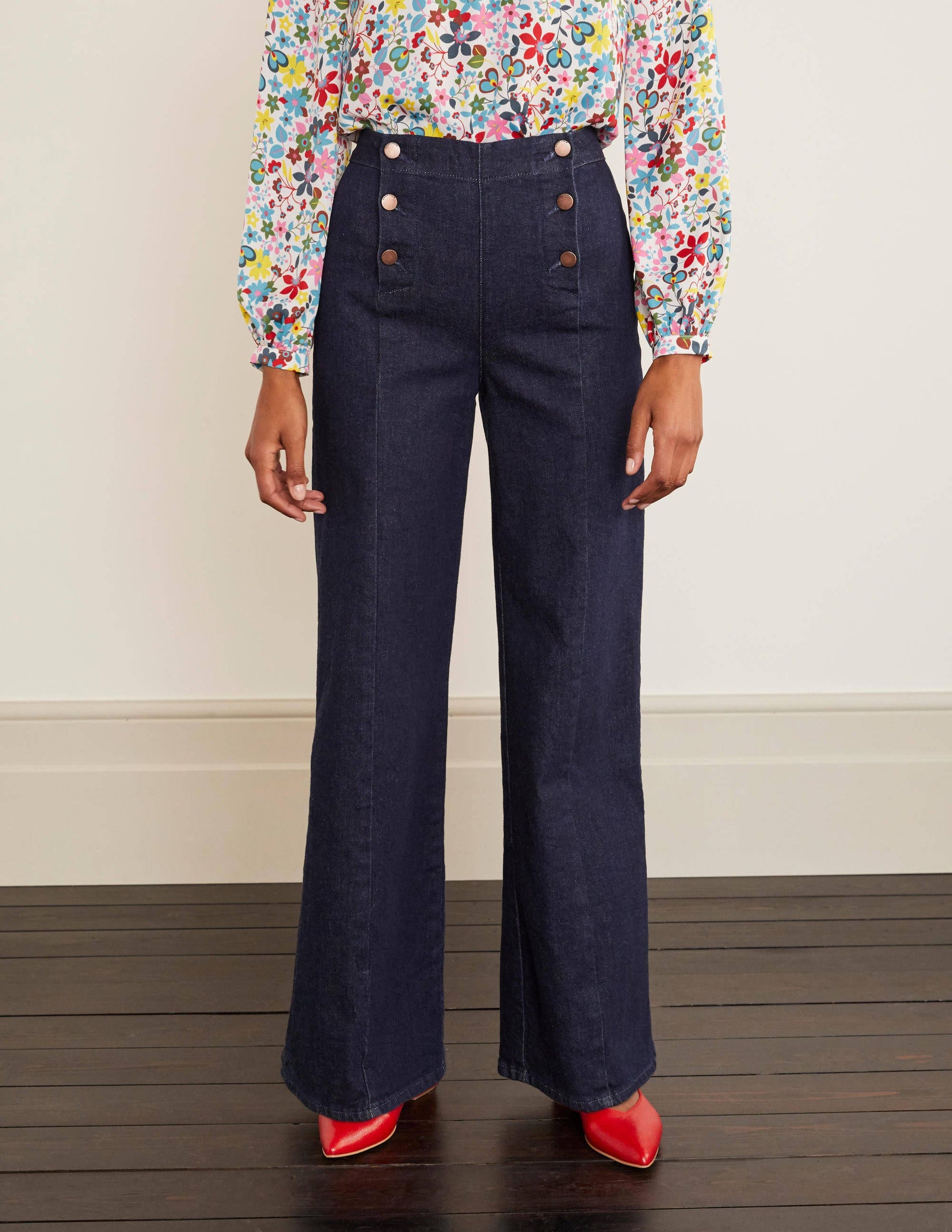 Sailor Wide Leg Jeans-Indigo-1