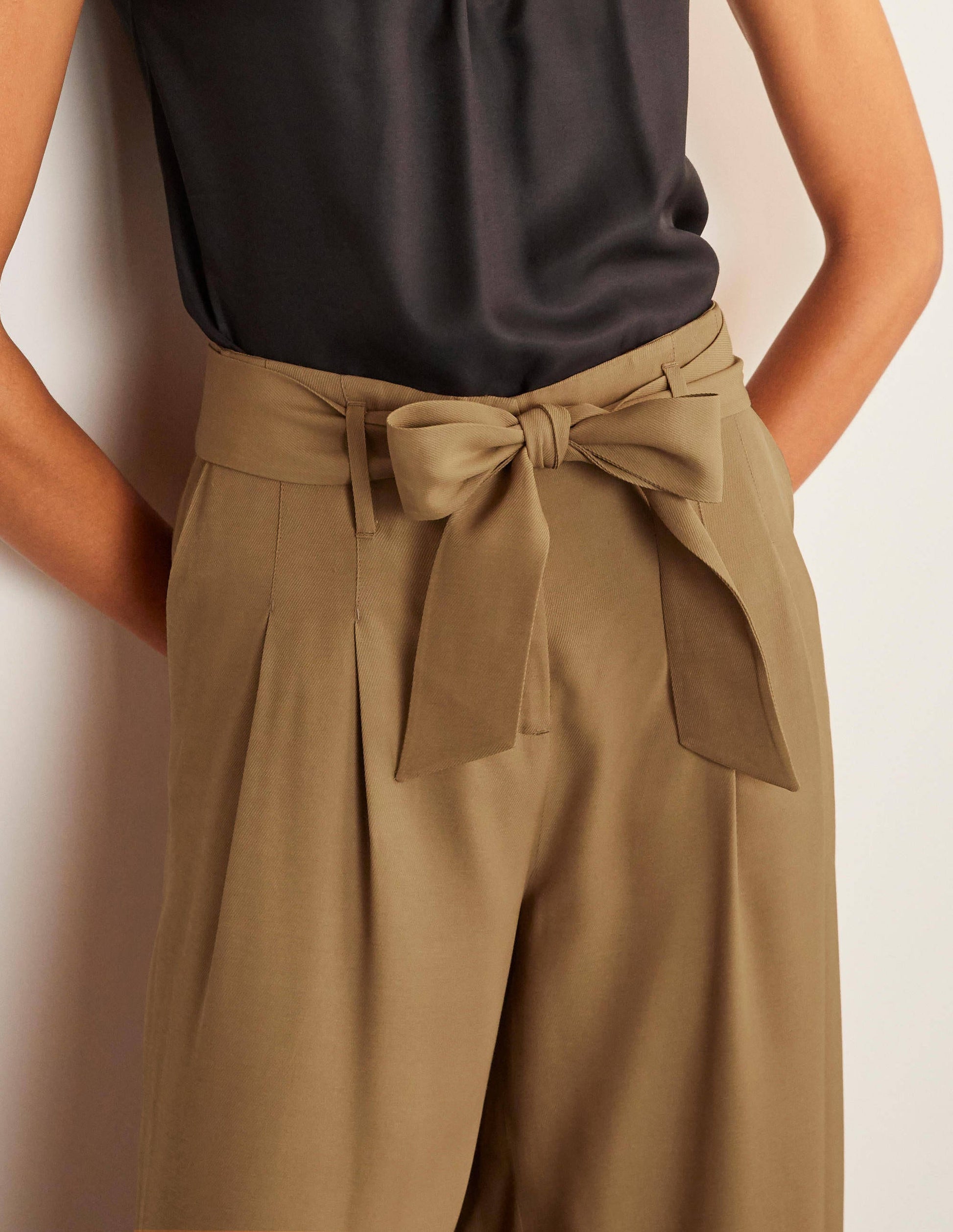 Melville Tie Waist Culottes-Camel-2
