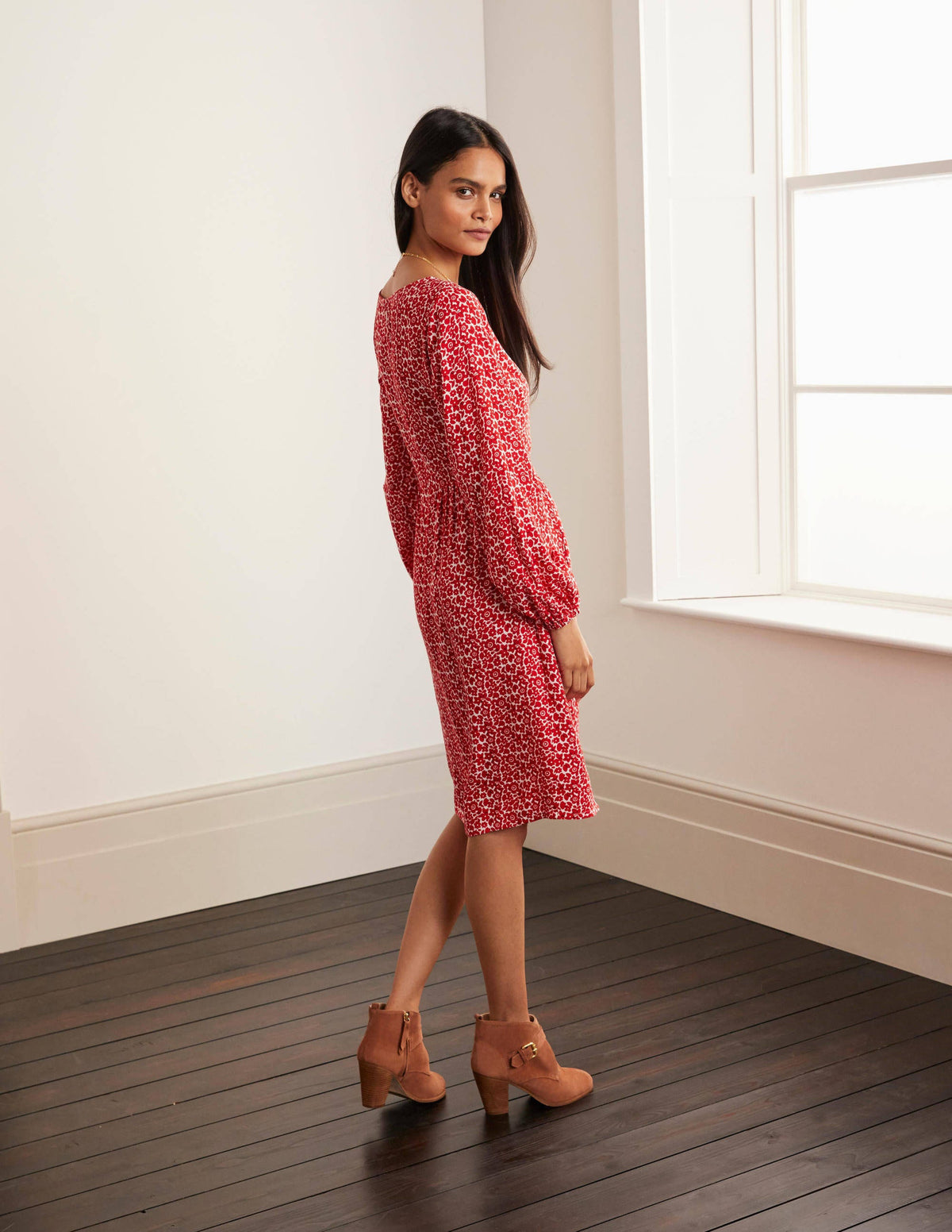 Serena Dress-Cherry Red, Ditsy Pop Small - Image 2