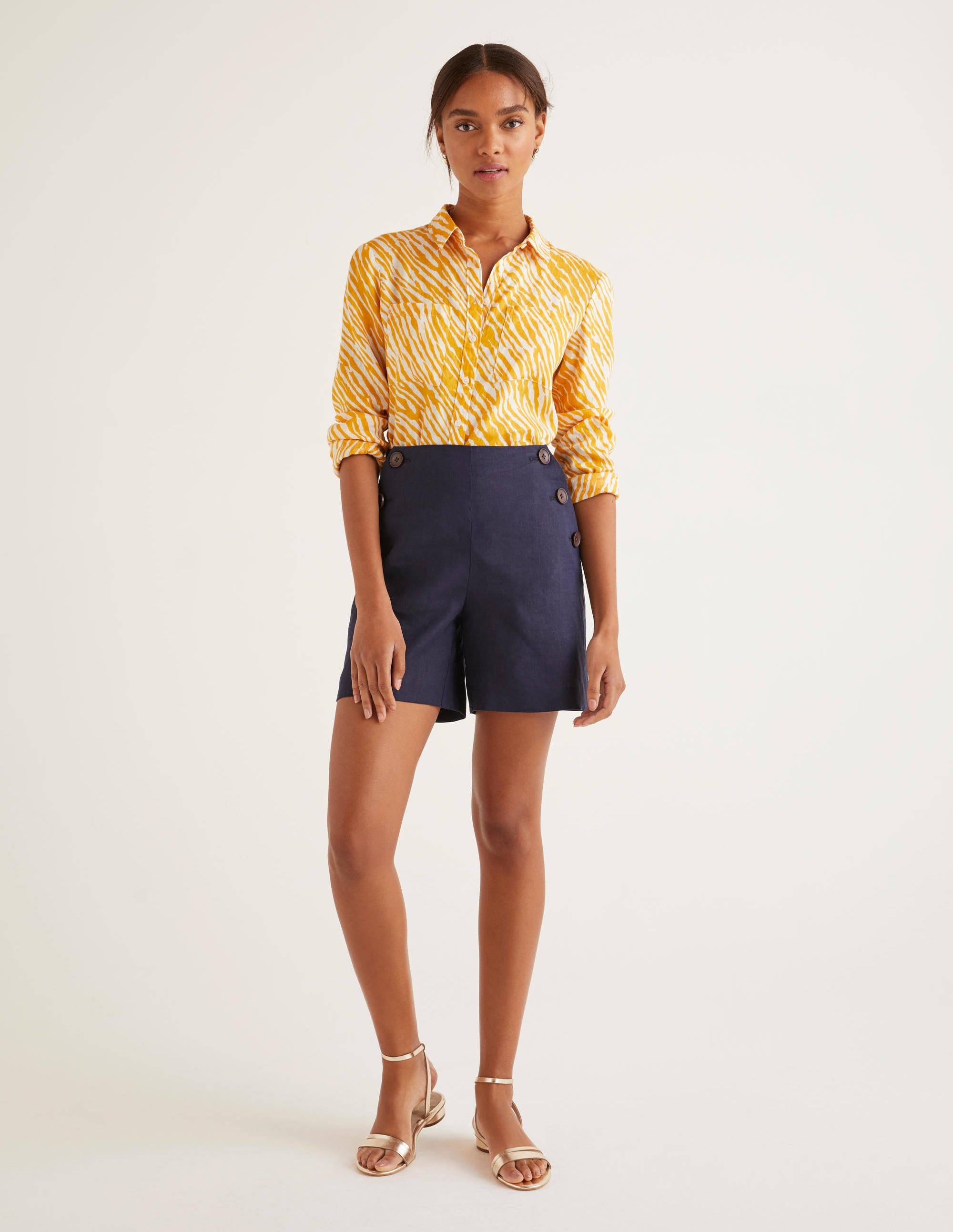 Falmouth Linen Shorts-Navy - Image 2