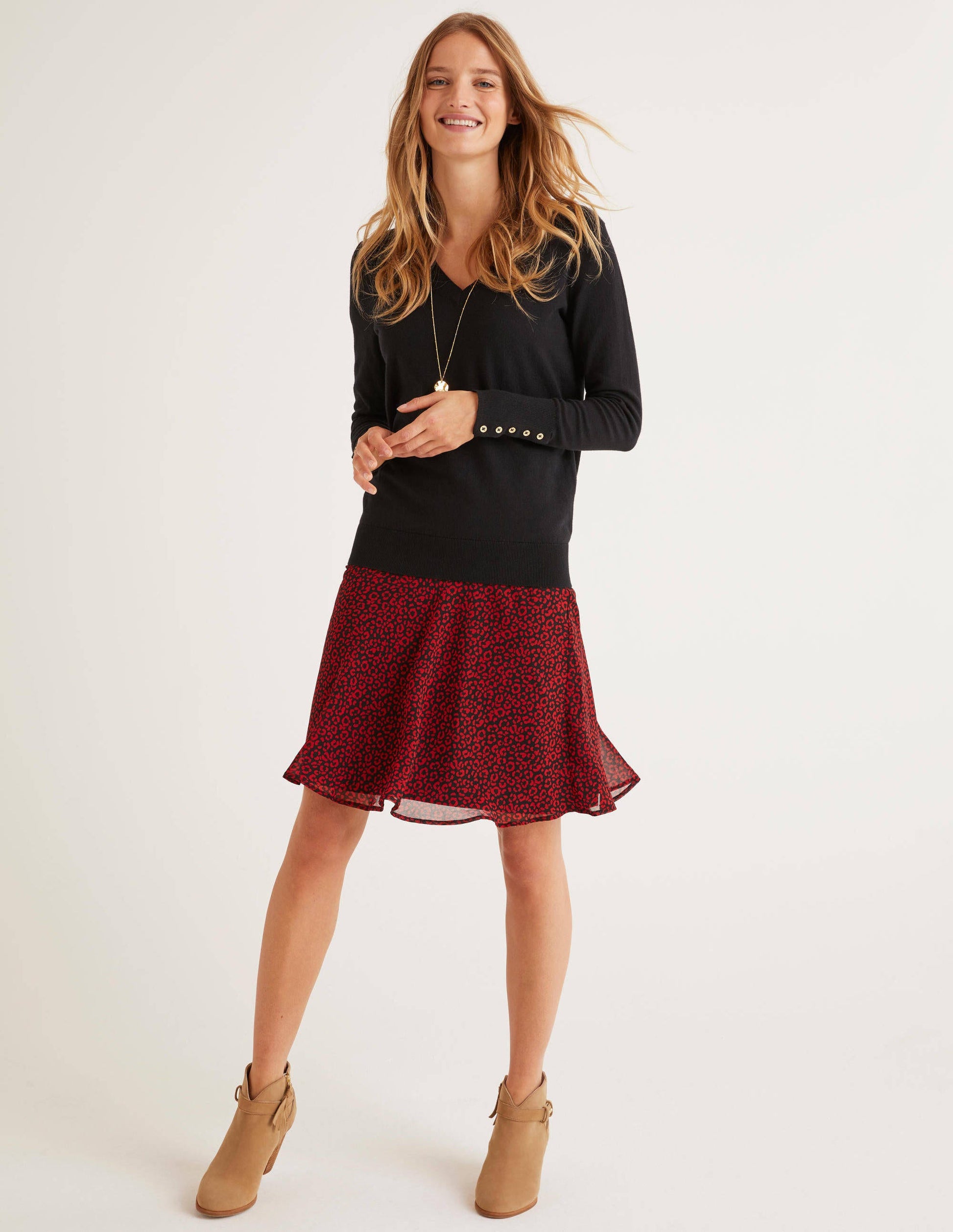 Astolat Mini Skirt-Poinsettia Animal Stamp-5