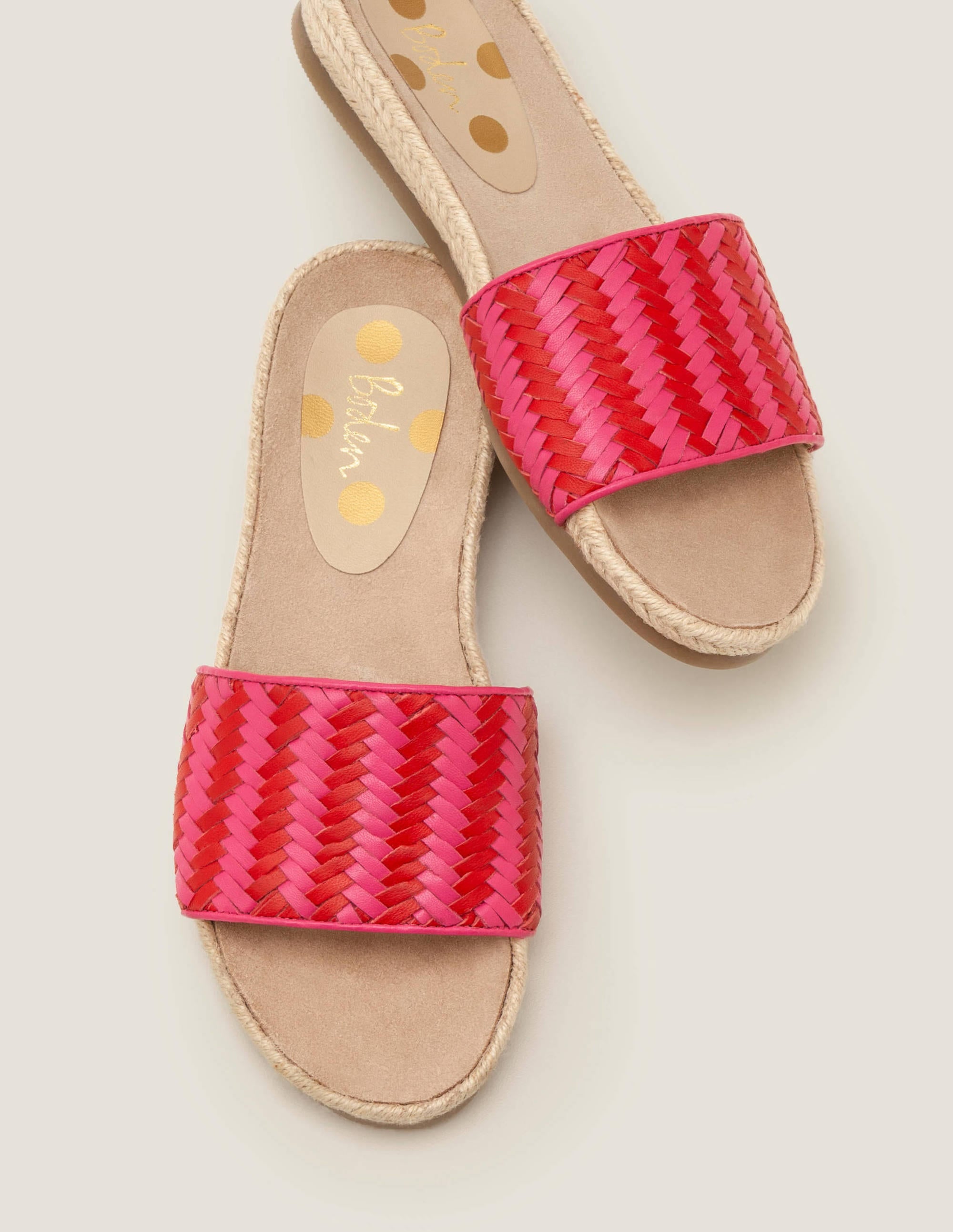 Imogen Footbed Slides-Party Pink/ Post Box Red - Image 1
