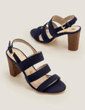 Samantha Heeled Sandals-Navy