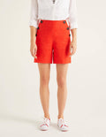 Falmouth Linen Shorts-Orange Sunset