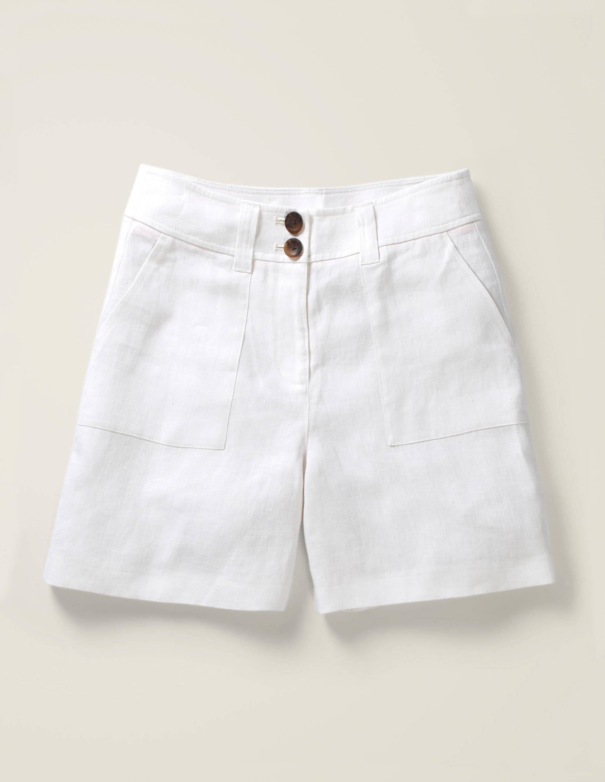 Filey Seamed Pocket Shorts-White - Image 6
