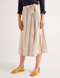 Radlett Linen Wrap Skirt-Tuscan Sun Stripe