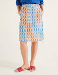 Francesca A-line Skirt-Ivory, Plumeria