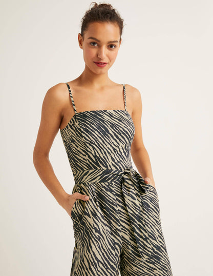 Colette Linen Jumpsuit-Animal-1