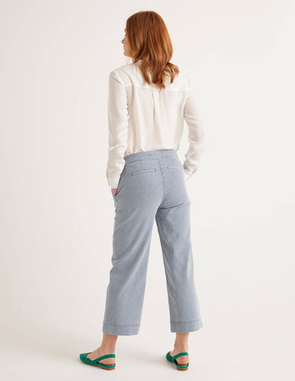 Crop Wide Leg Jeans-Ticking Stripe-3