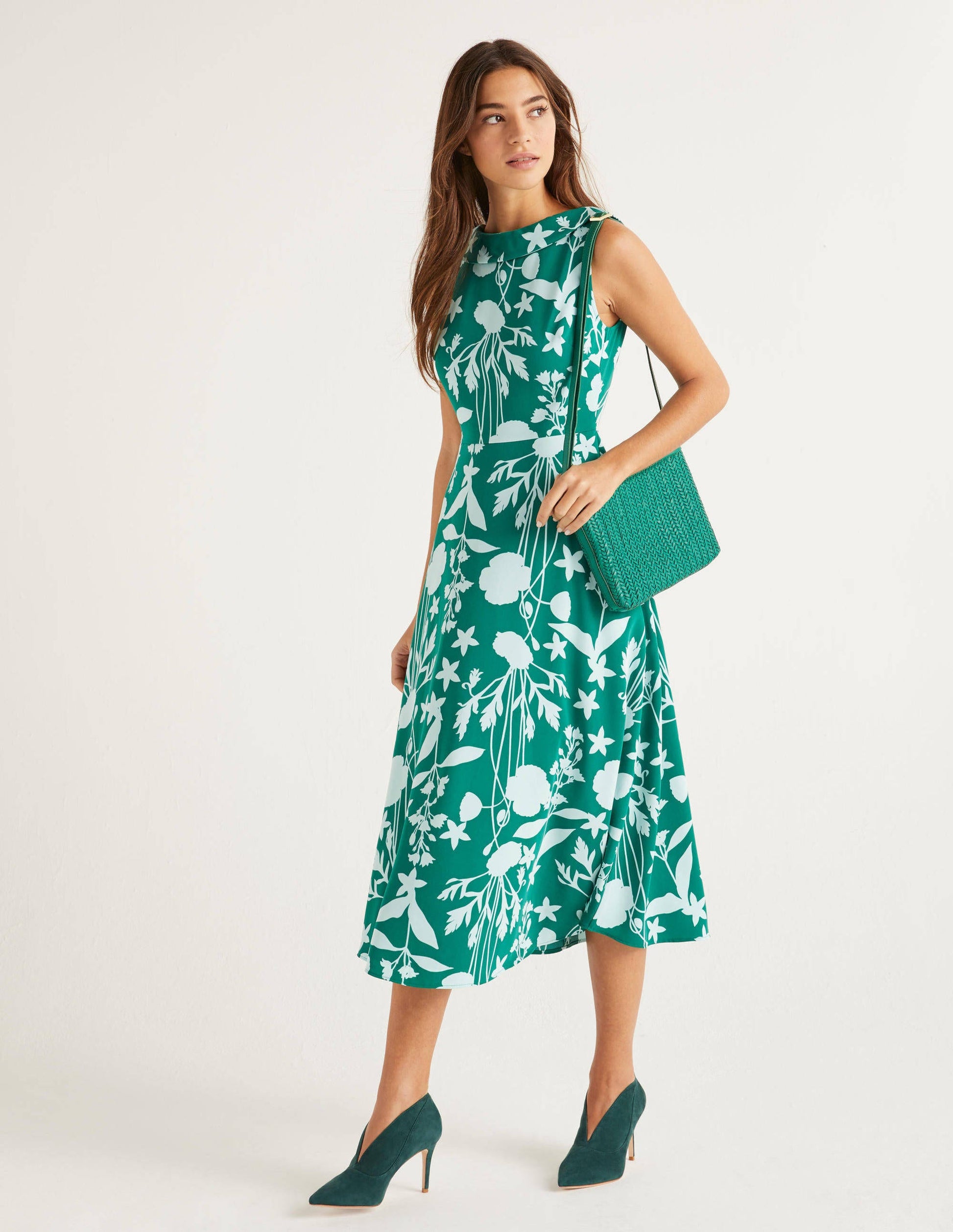 Clarissa Midi Dress-Forest, Garden Charm-2