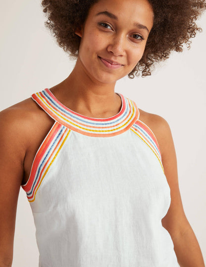 Dollie Embroidered Linen Top-White-1