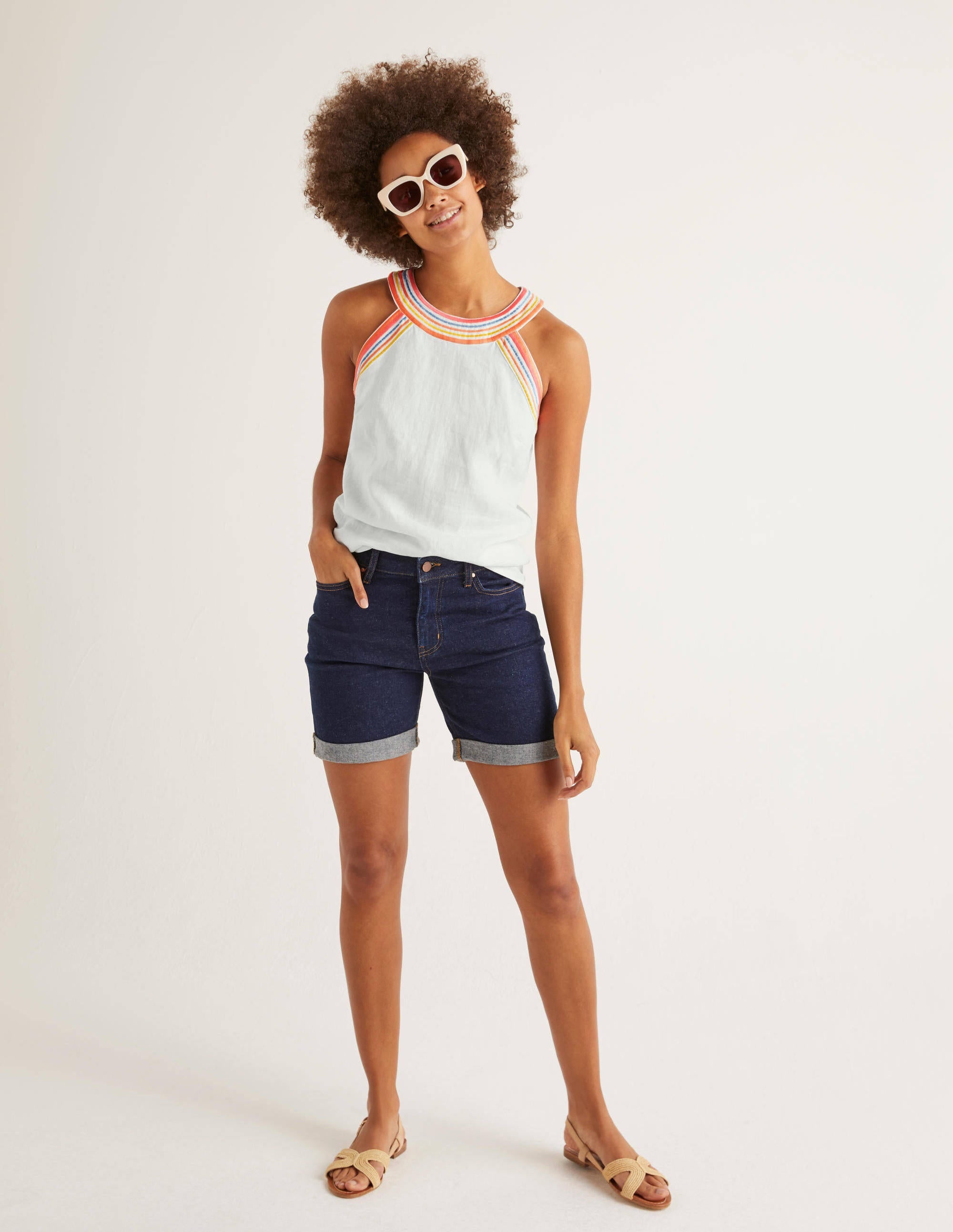 Dollie Embroidered Linen Top-White - Image 2