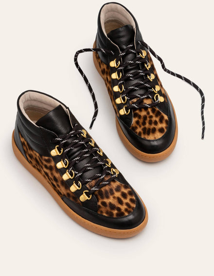 Anita Trainers-Black/Tan Leopard