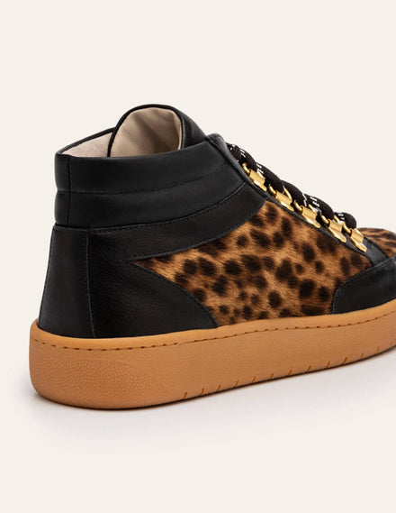 Anita Trainers-Black/Tan Leopard