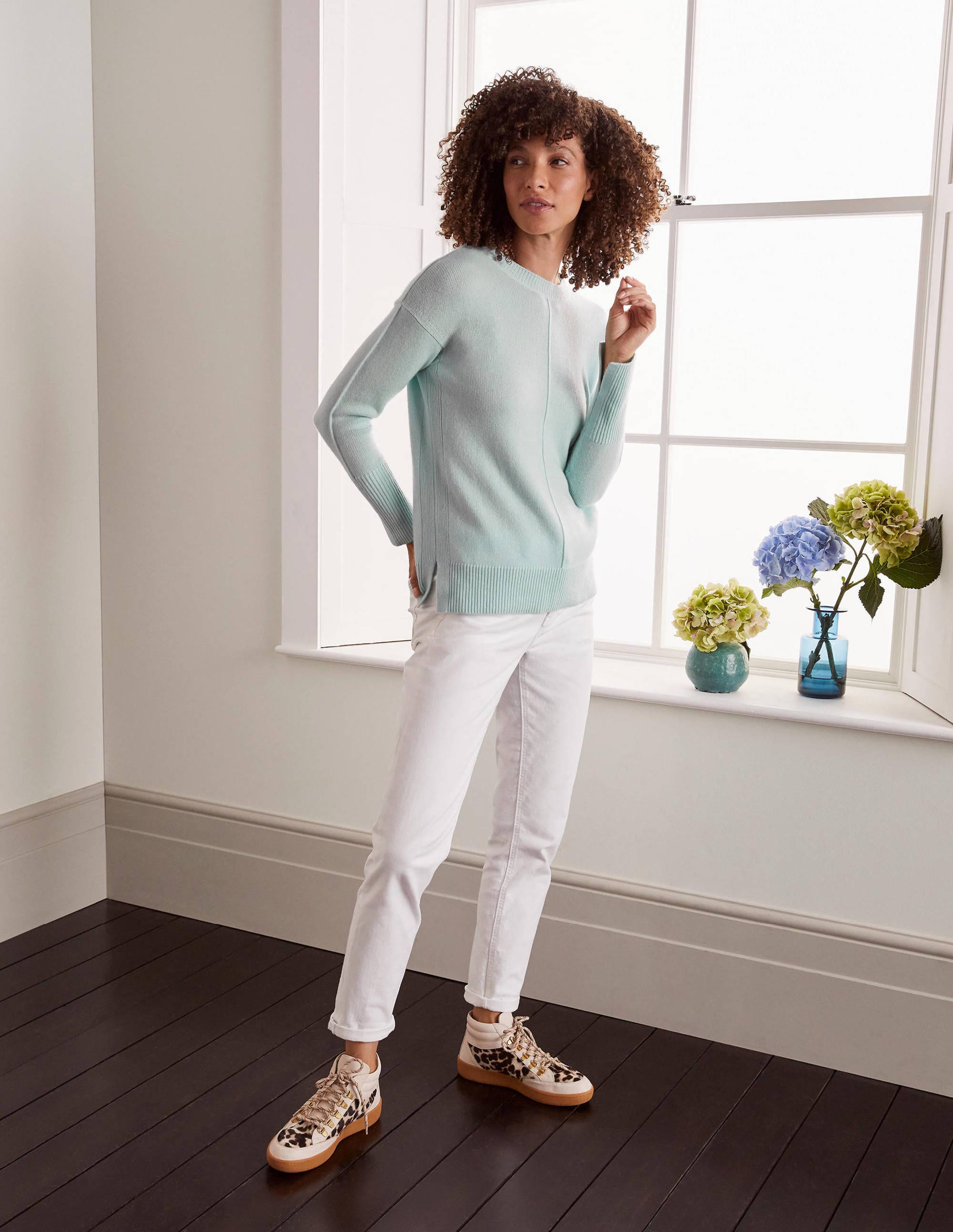 Derby Relaxed Cashmere Jumper-Cut Glass Blue - Image 1