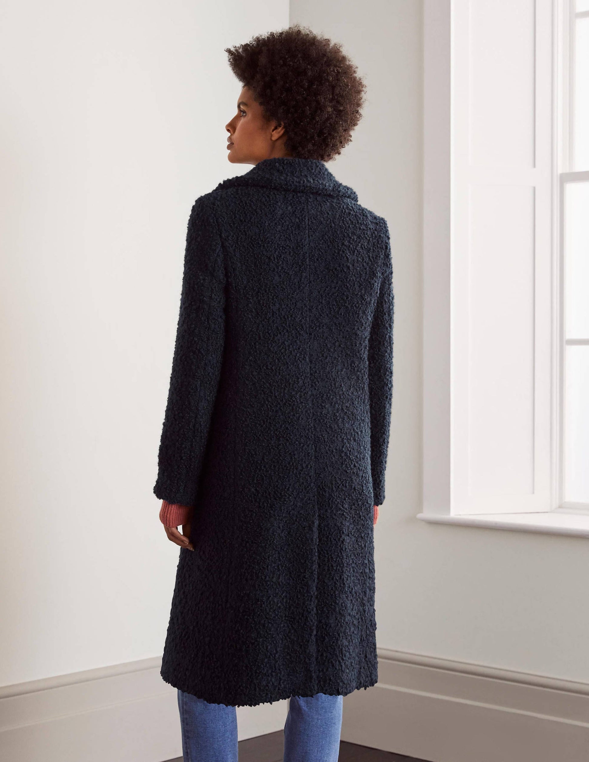 Elveden Textured Coat-Navy-2