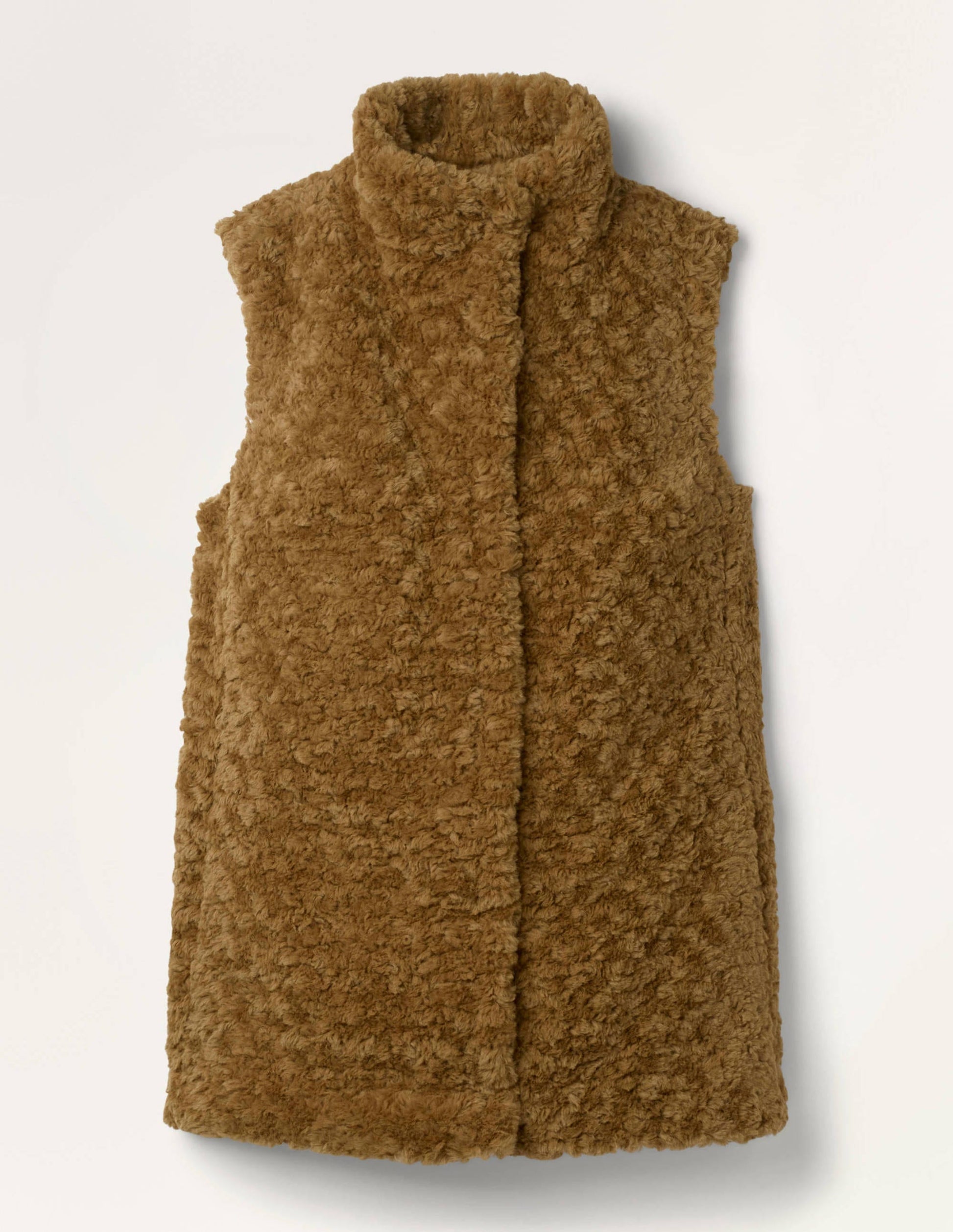 Haddon Faux Fur Gilet-Camel-6