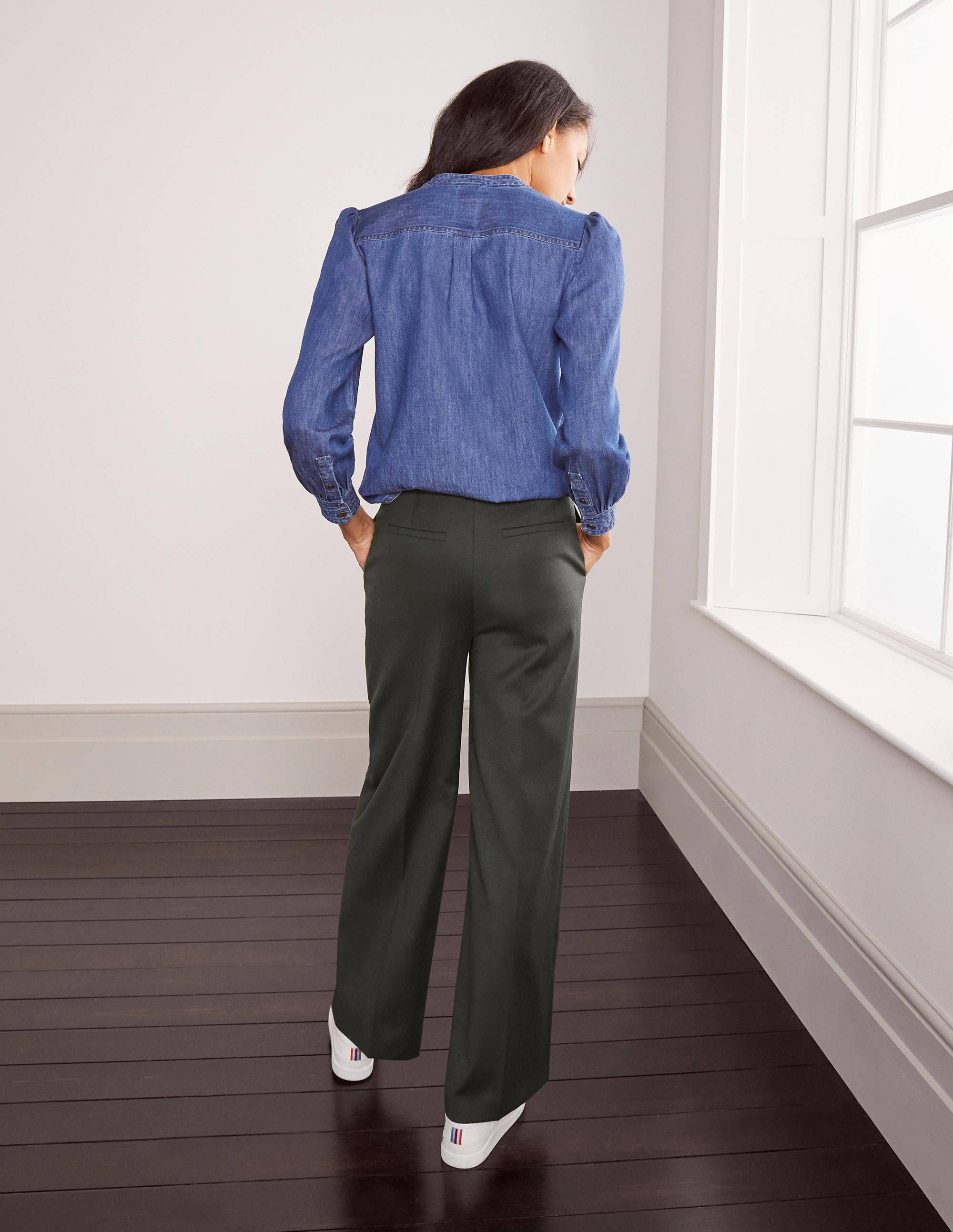 Wesley Wool Trousers-Deep Forest Melange - Image 2
